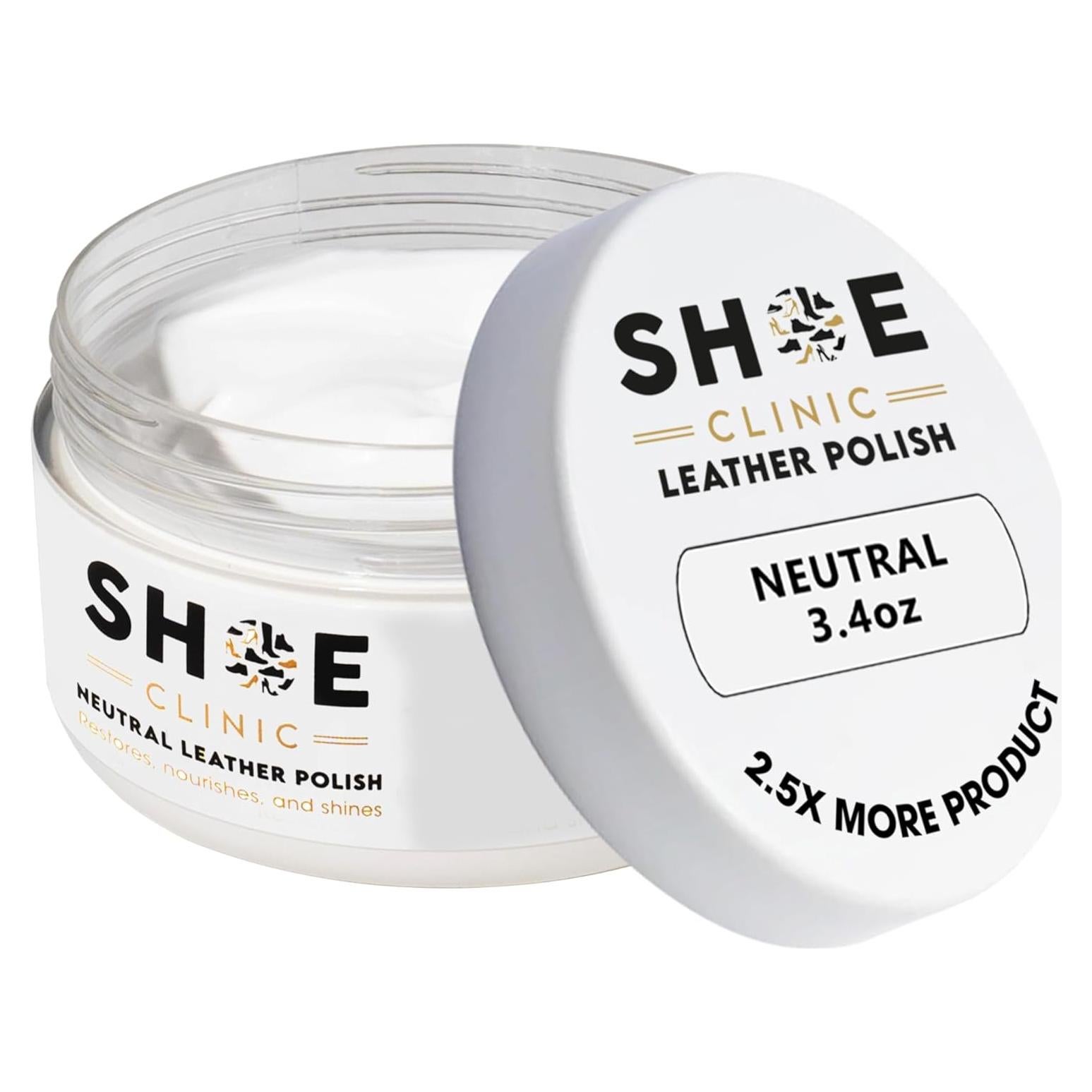 Pulimento de Cuero Shoe Clinic 96g - Neutro, Negro, Marrón, Burdeos