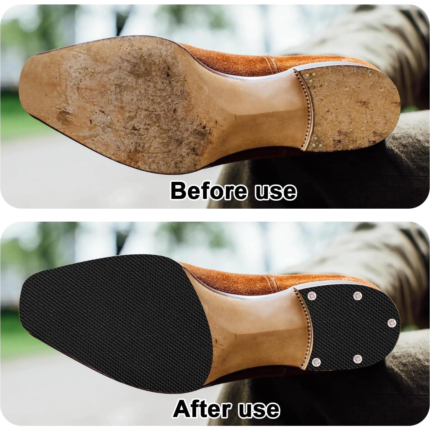 Protectores de Suela de Zapato 6 Pcs Goma Antideslizante 10x25cm