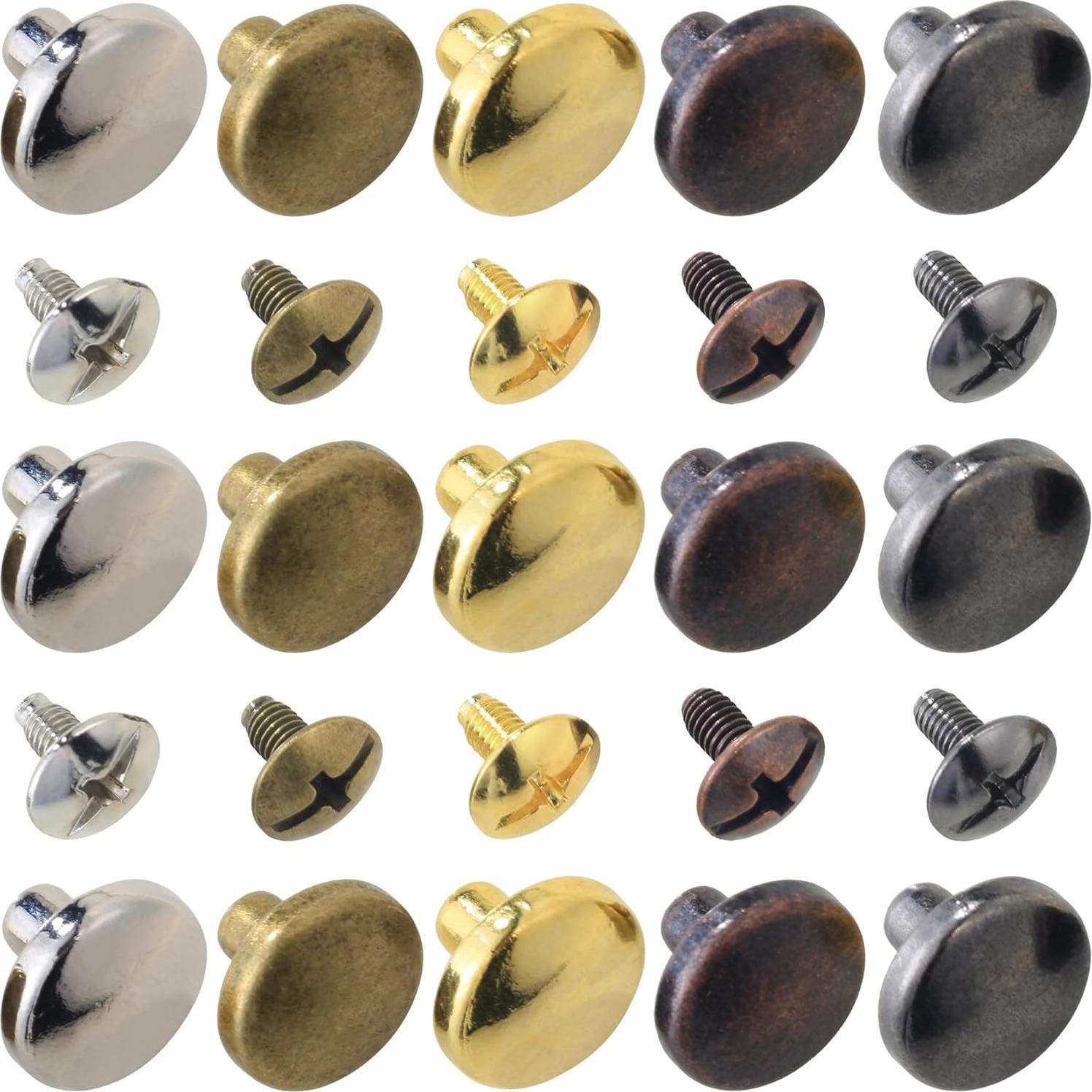YORANYO 50 Sets Tornillos Chicago Remaches Metálicos para Bricolaje