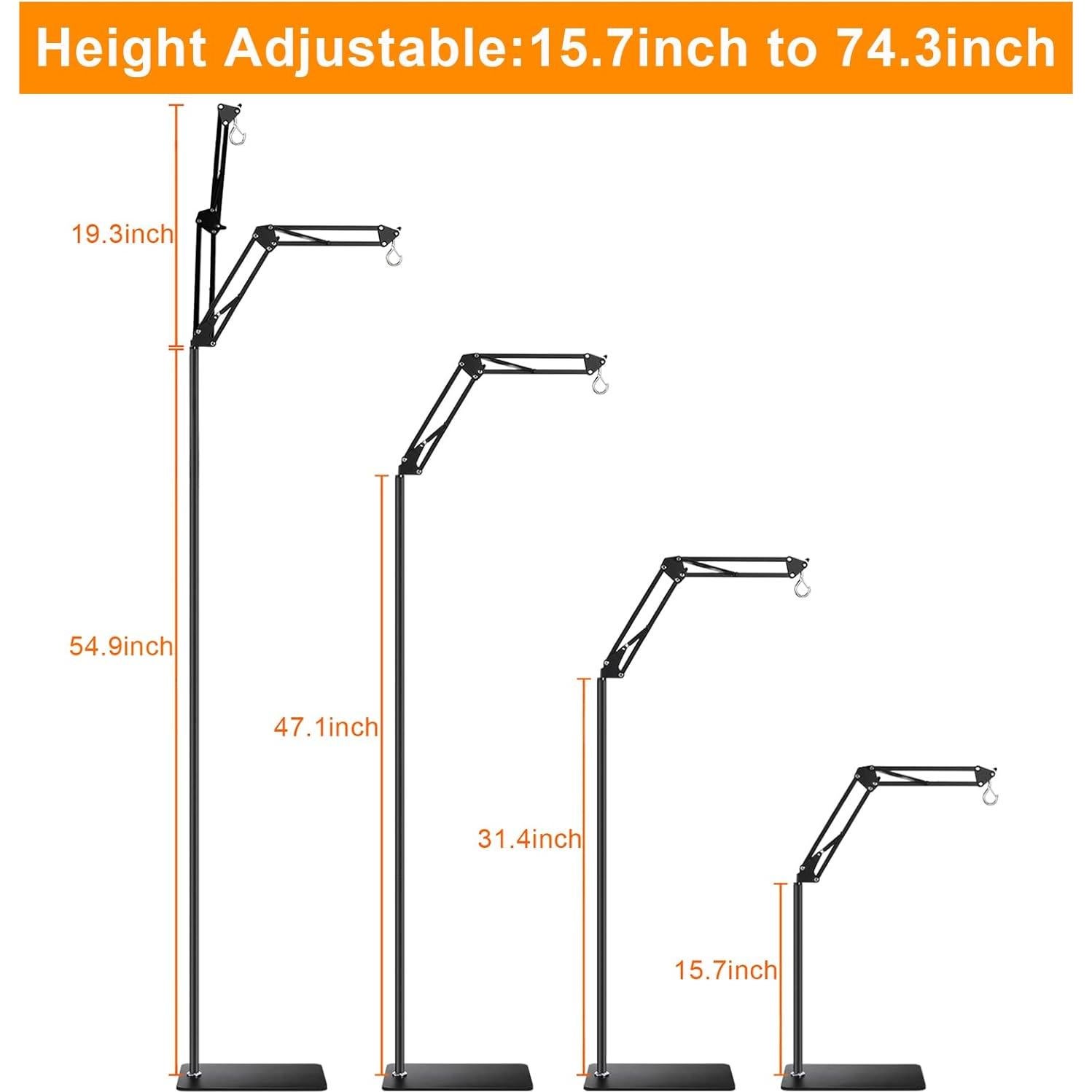 Soporte de Lámpara para Reptiles DXOVEEN Ajustable 44.5-188.7 cm
