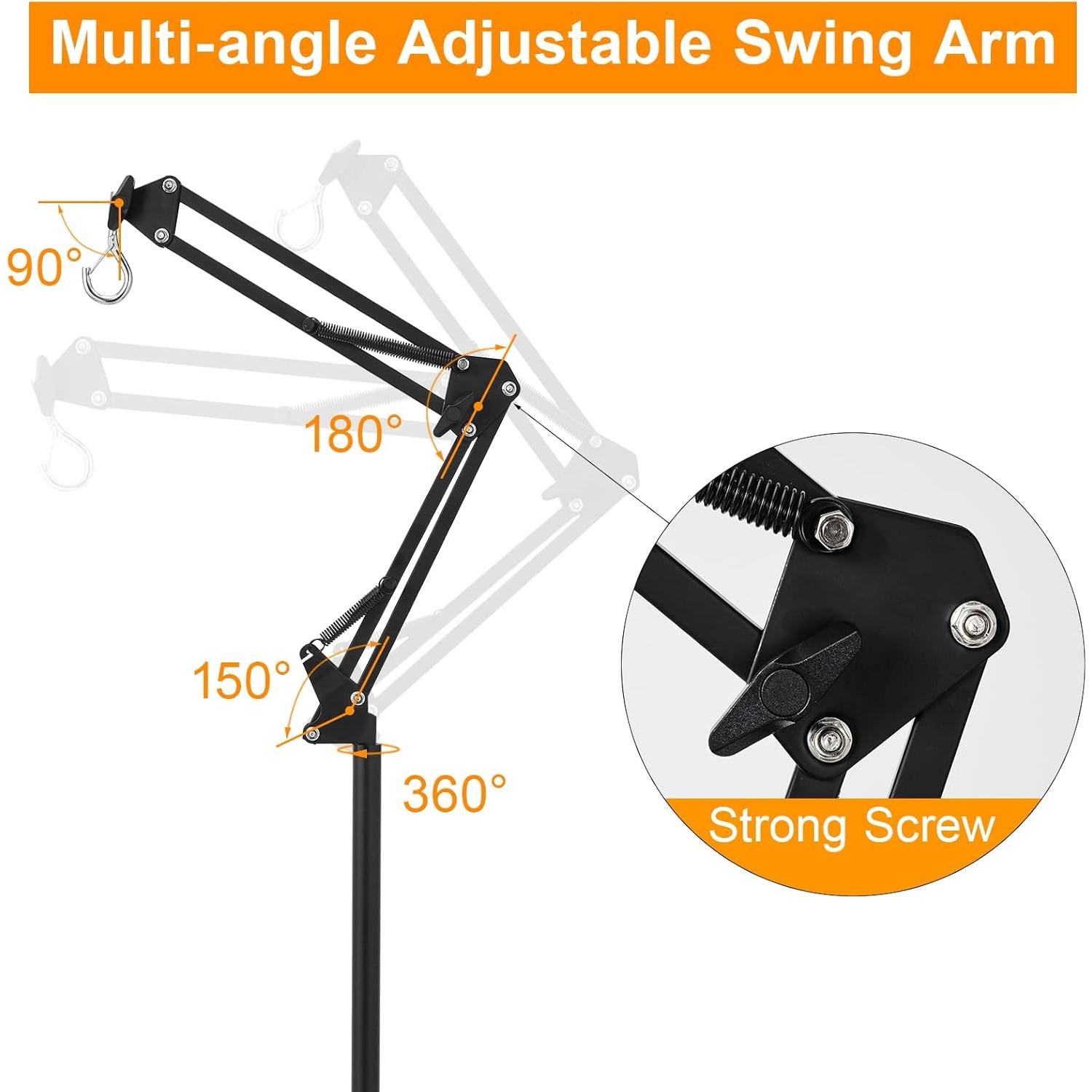 Soporte de Lámpara para Reptiles DXOVEEN Ajustable 44.5-188.7 cm