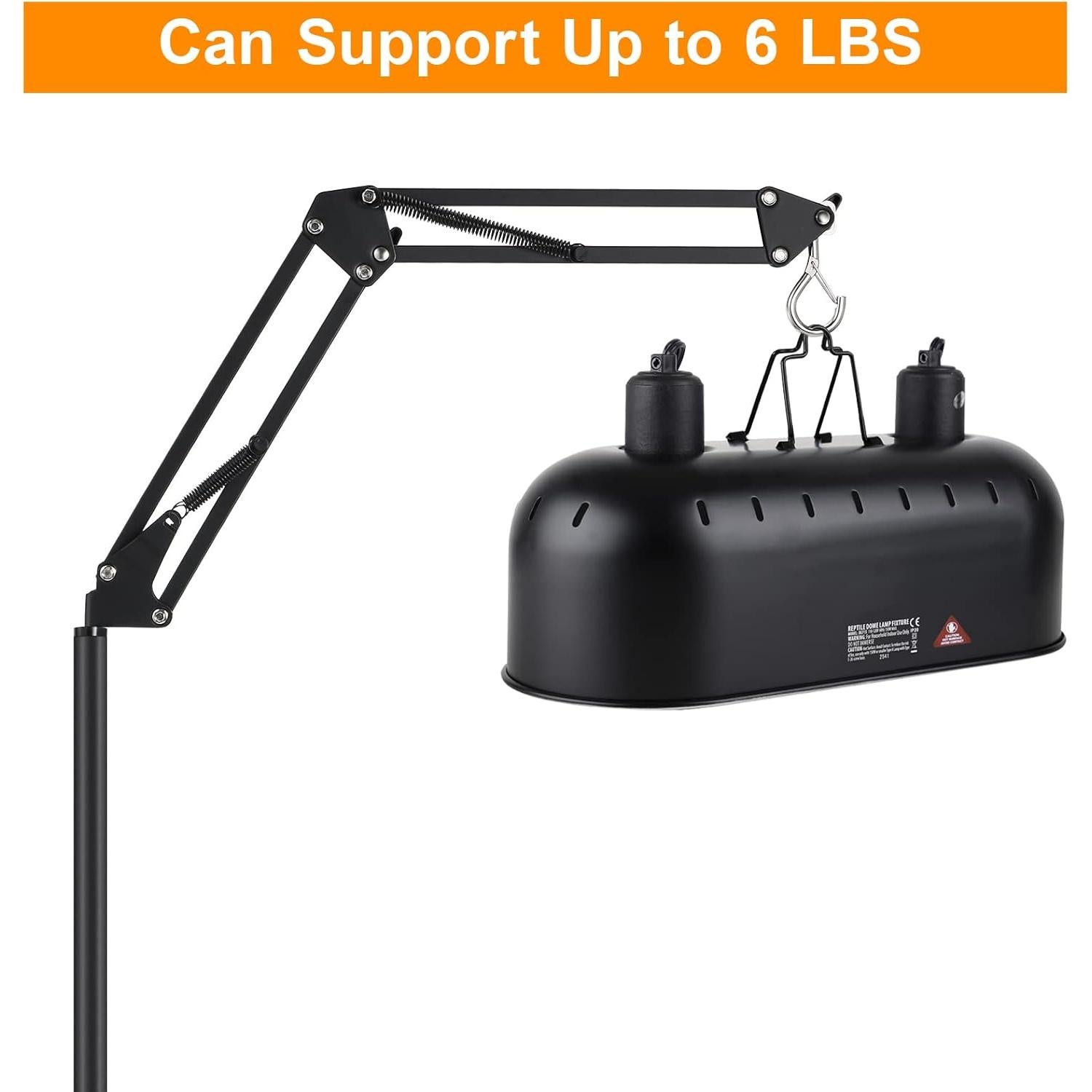 Soporte de Lámpara para Reptiles DXOVEEN Ajustable 44.5-188.7 cm