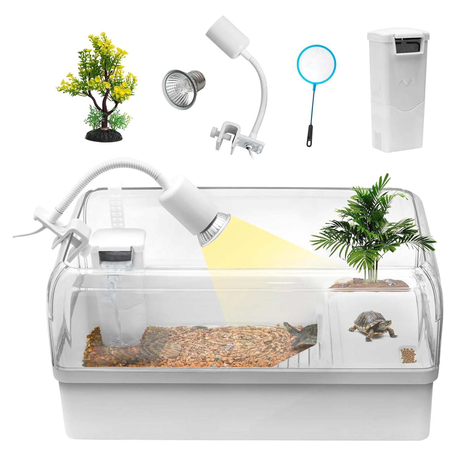 Kit de Hábitat para Tortugas Clioran 43.5x26x22cm Acuario