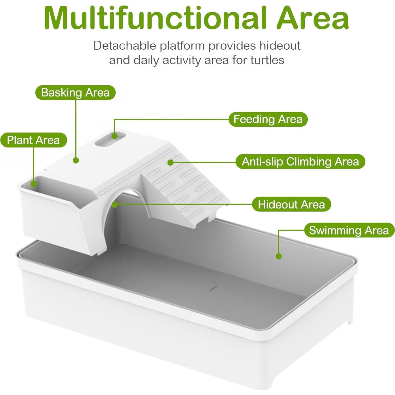 Kit de Hábitat para Tortugas Clioran 43.5x26x22cm Acuario