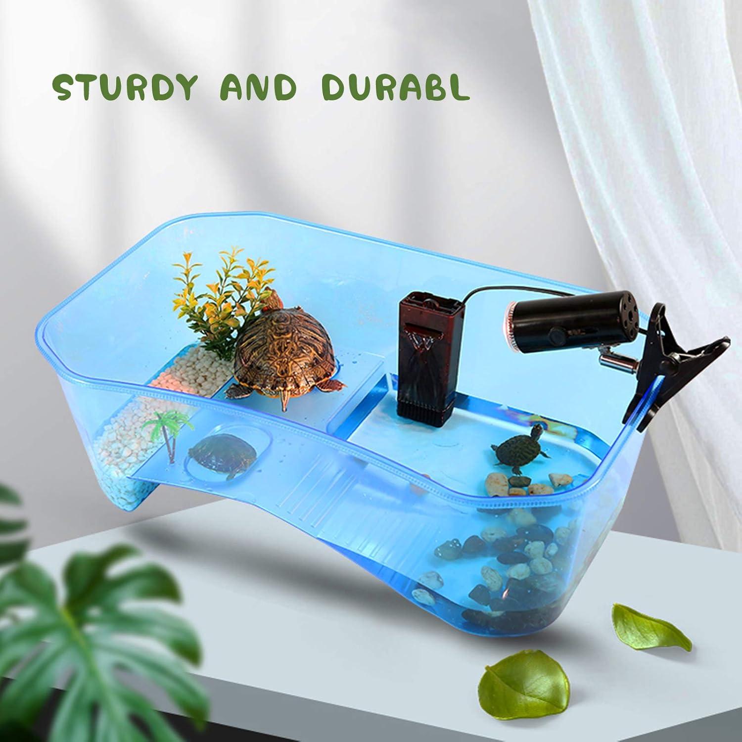 Acuario para Tortugas Rypet 19L con Plataforma y Rampa Antideslizante