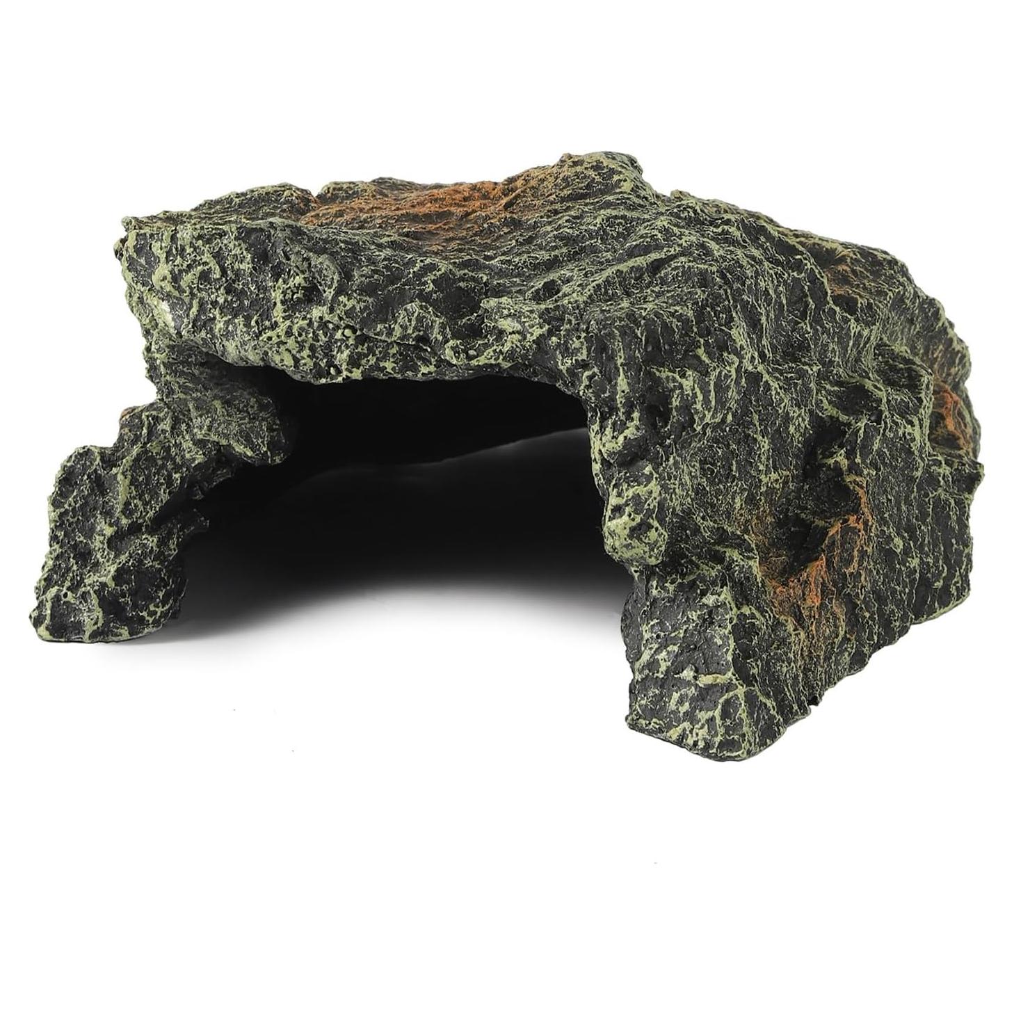 Cueva de roca de resina IBWell para reptiles 19x16cm