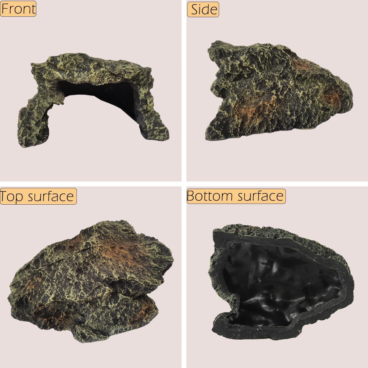 Cueva de roca de resina IBWell para reptiles 19x16cm