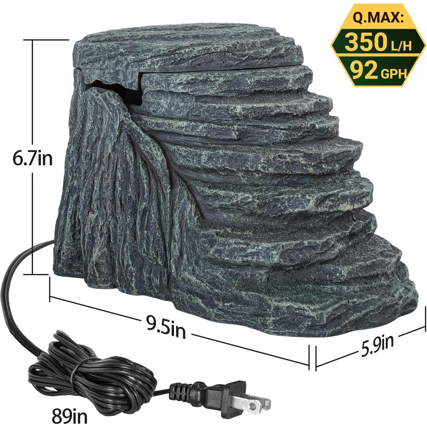 Filtro Acuario REPTIZOO 92GPH con Plataforma de Sol y Bio-Filtración