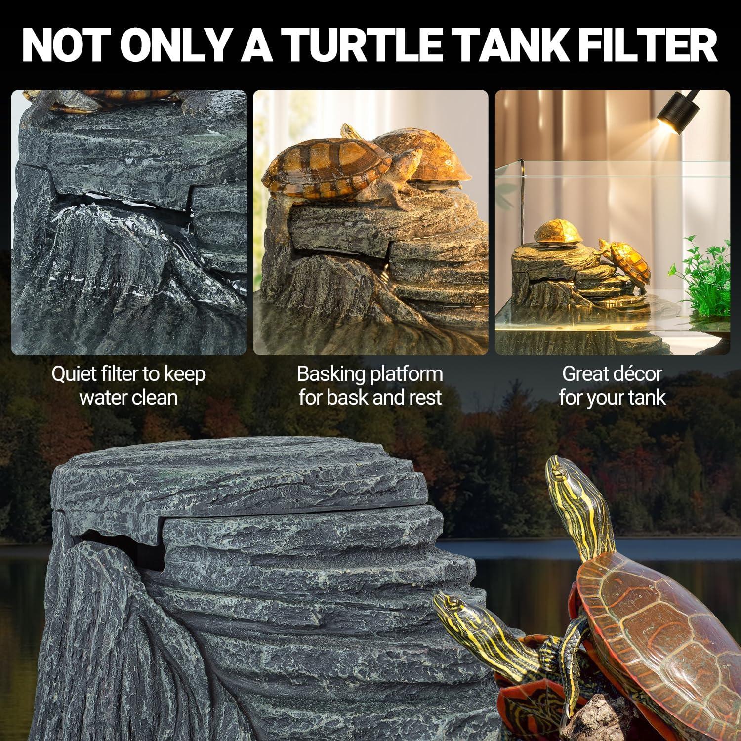 Filtro Acuario REPTIZOO 92GPH con Plataforma de Sol y Bio-Filtración