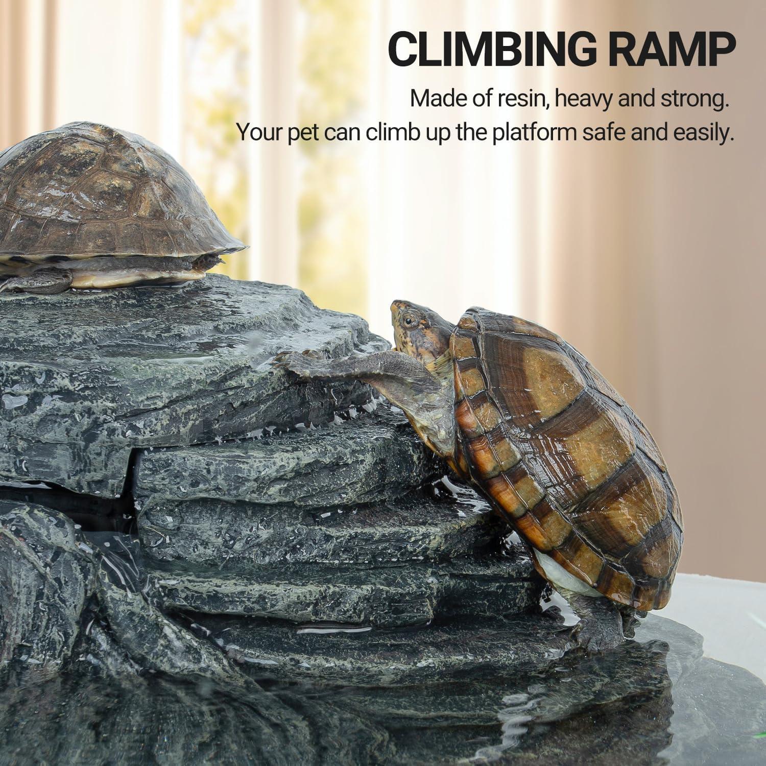 Filtro Acuario REPTIZOO 92GPH con Plataforma de Sol y Bio-Filtración