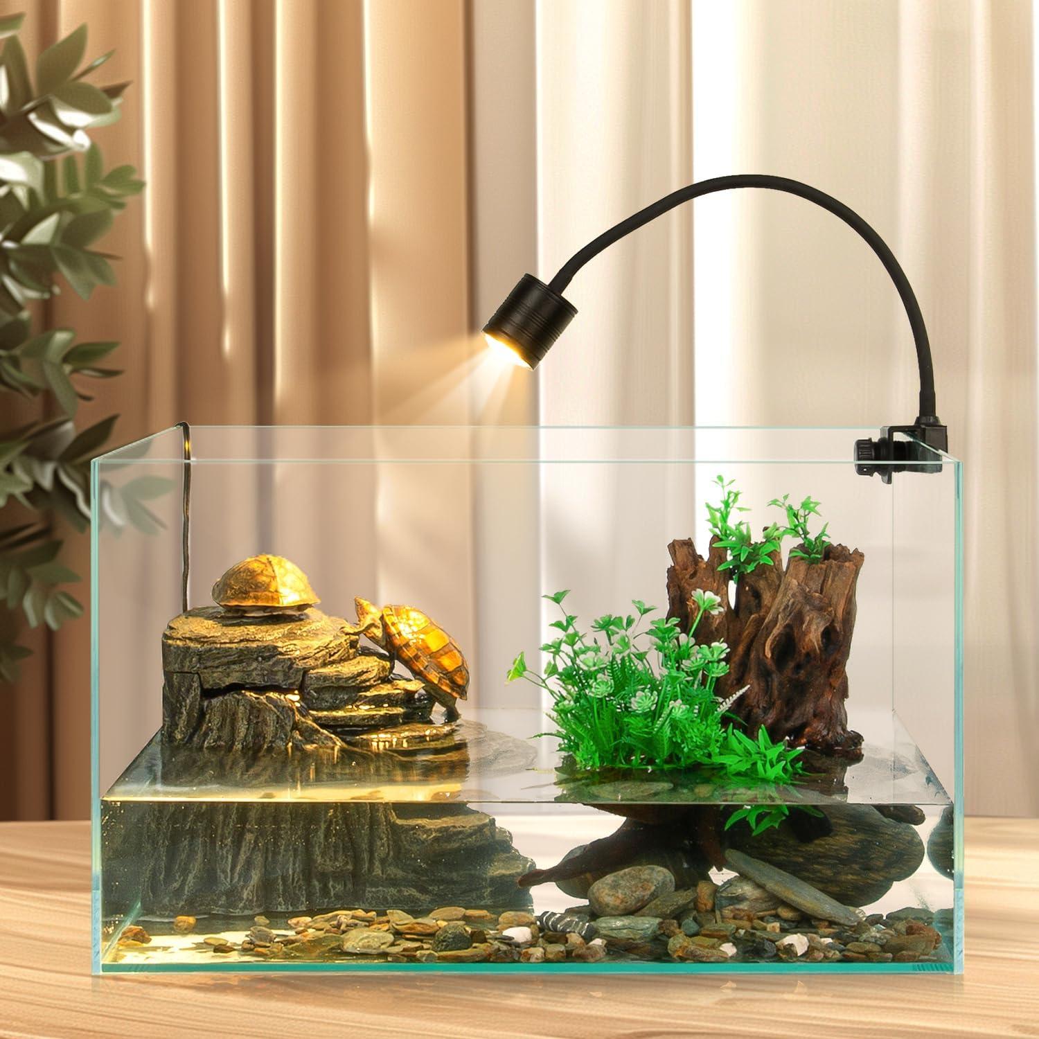 Filtro Acuario REPTIZOO 92GPH con Plataforma de Sol y Bio-Filtración