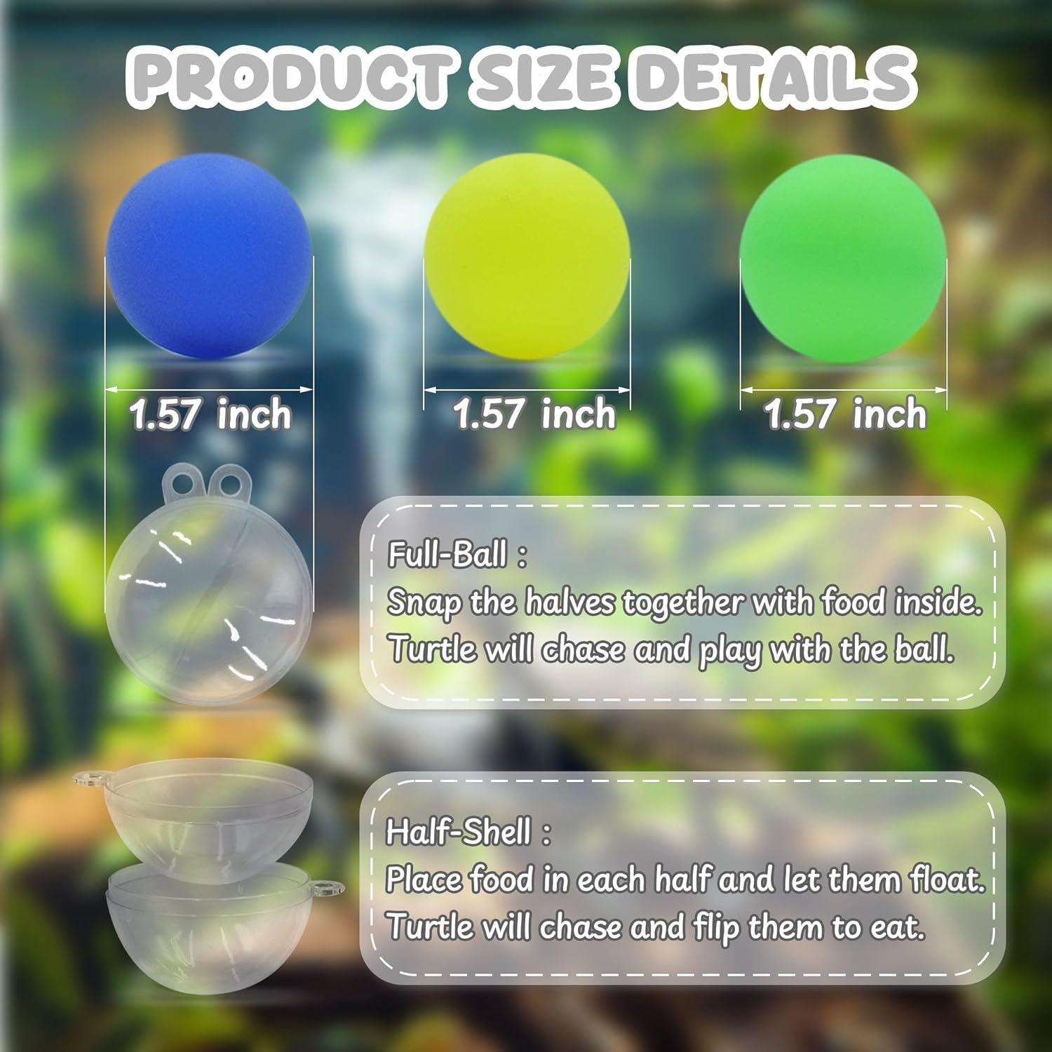 Accesorios para Acuario de Tortuga JJMOLLE - Cepillo y 4 Pelotas