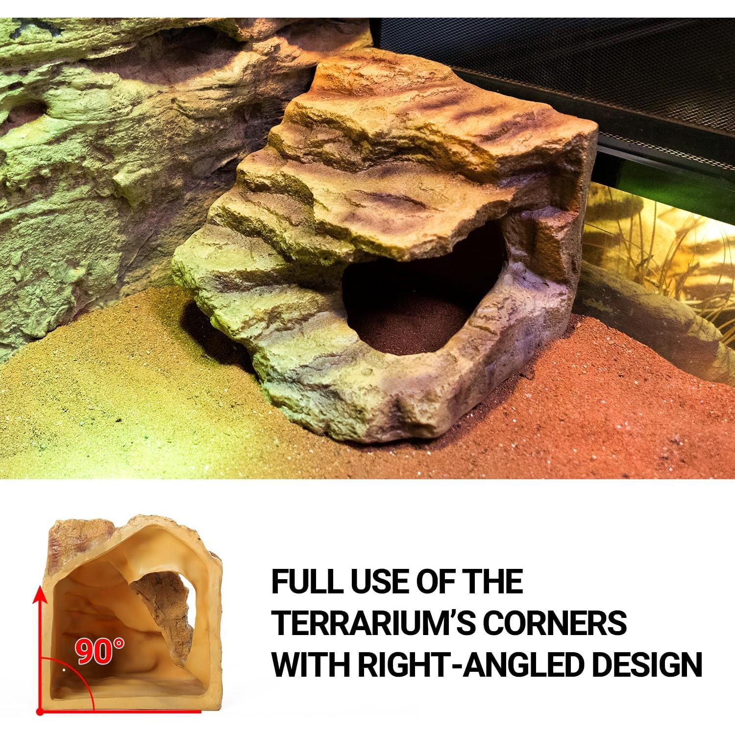 Cueva de Escondite para Reptiles REPTIZOO 17.78cm Resina