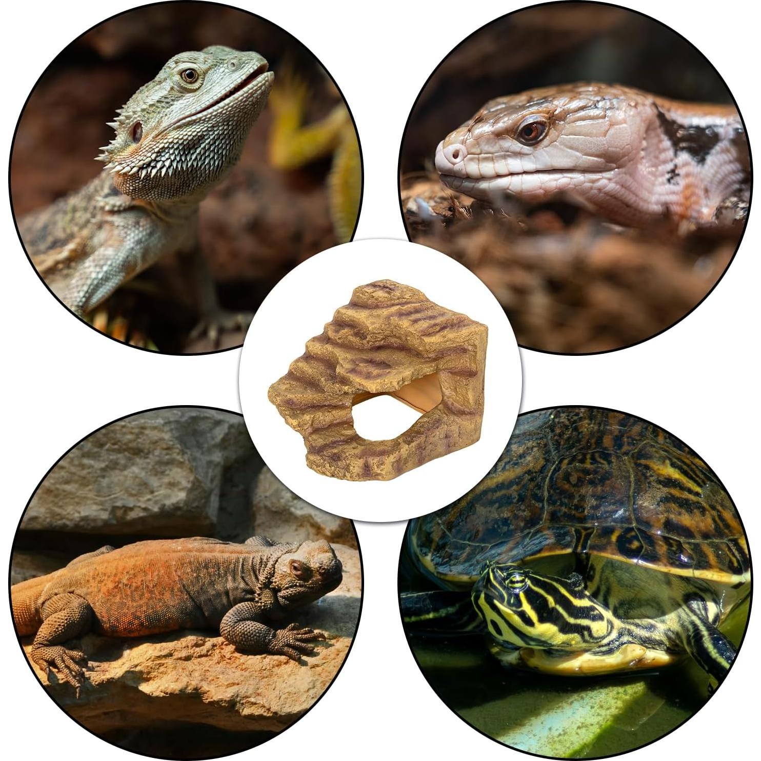 Cueva de Escondite para Reptiles REPTIZOO 17.78cm Resina