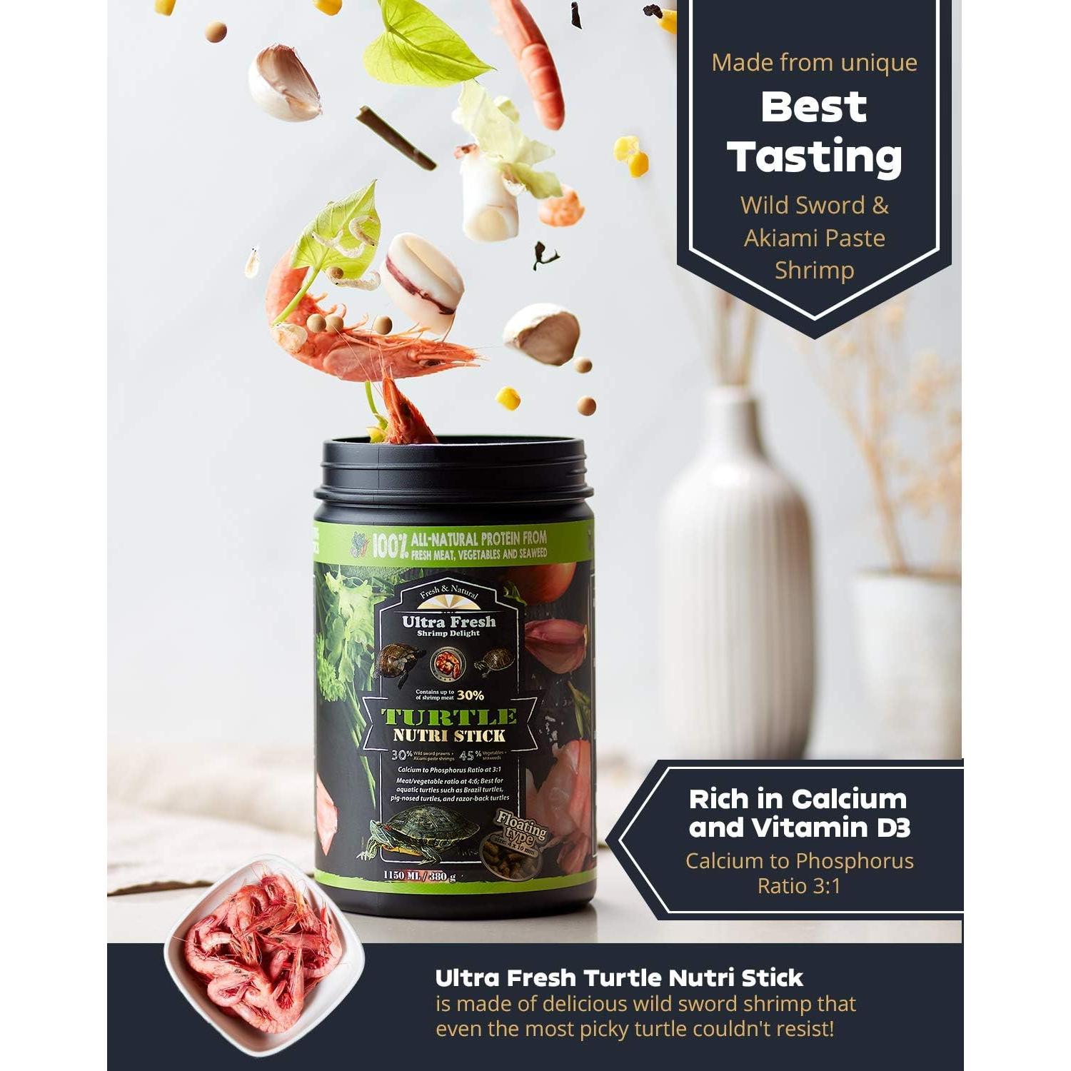 Alimento para Tortugas Ultra Fresh 380g - Camarón Espada Natural