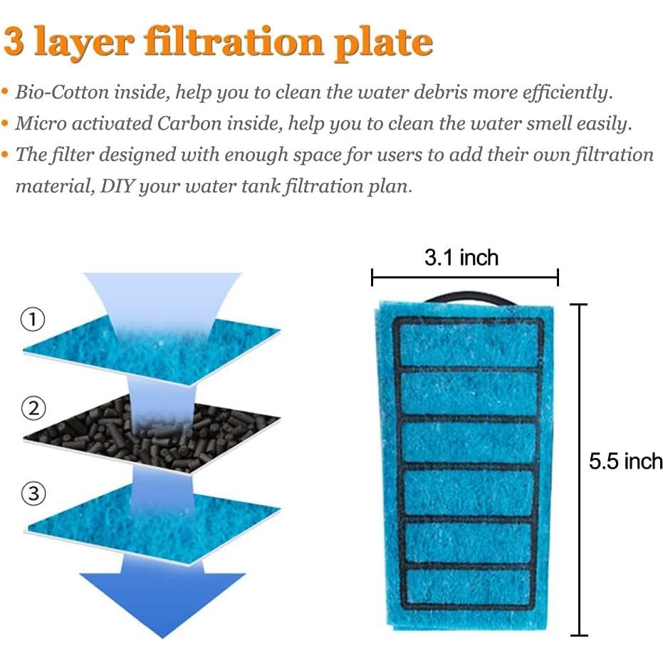 Filtro Interno PULACO para Acuario 75.71L, Silencioso y Eficiente