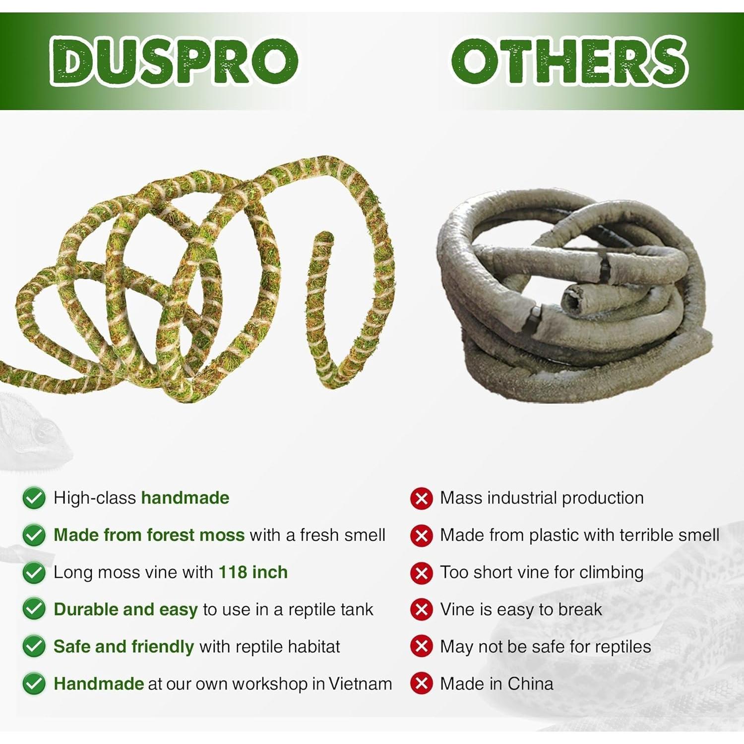 Vid de Reptil Flexible Duspro 3m con Musgo Natural para Terrario
