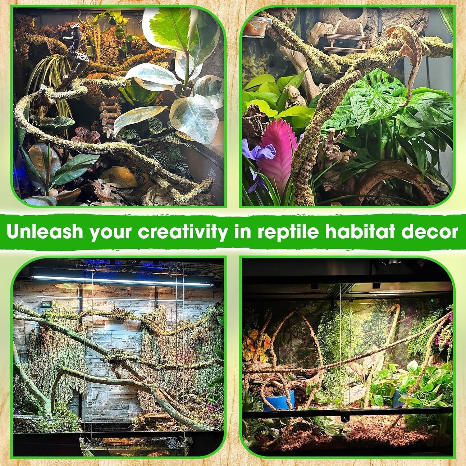 Vid de Reptil Flexible Duspro 3m con Musgo Natural para Terrario