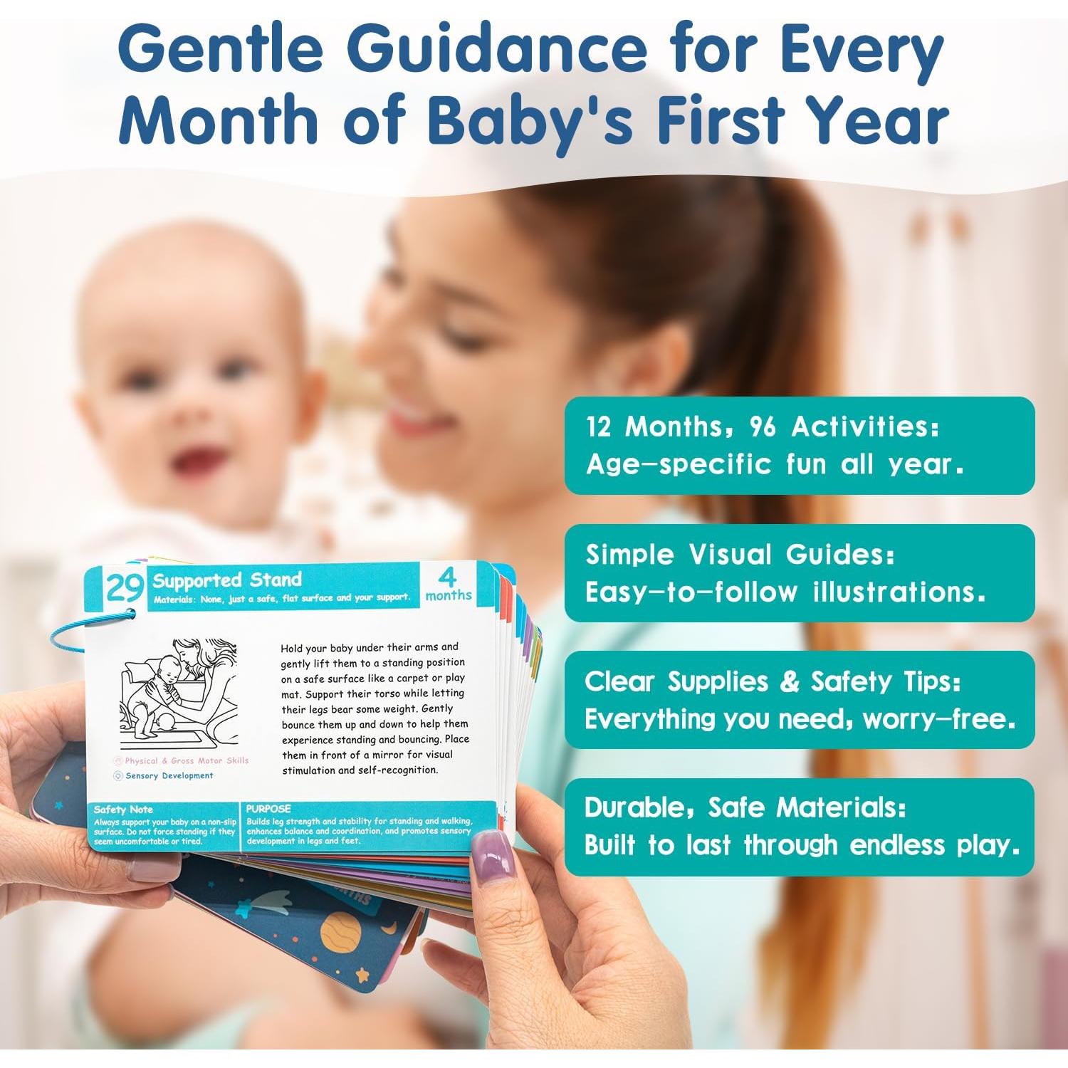 Tarjetas de Actividad para Bebés 0-12 Meses - 96 Hitos Esenciales