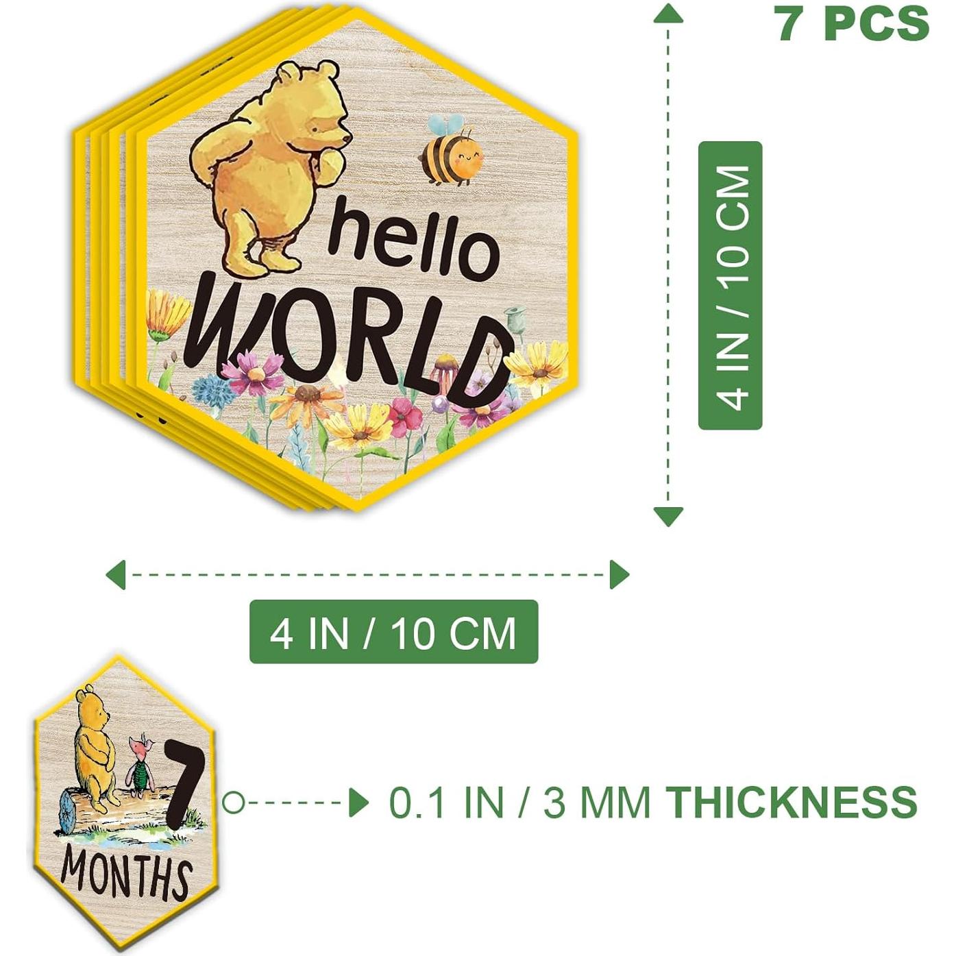 Tarjetas de Hito Mensual de Madera PAMBO - 7 Piezas