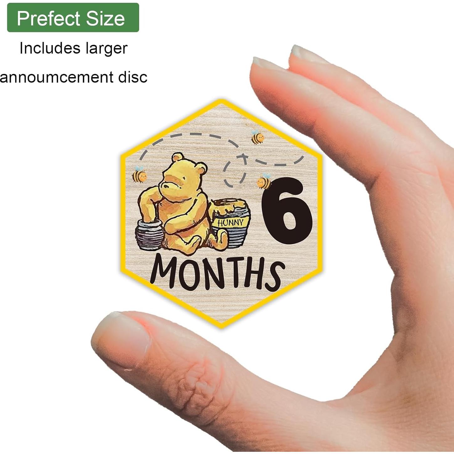 Tarjetas de Hito Mensual de Madera PAMBO - 7 Piezas