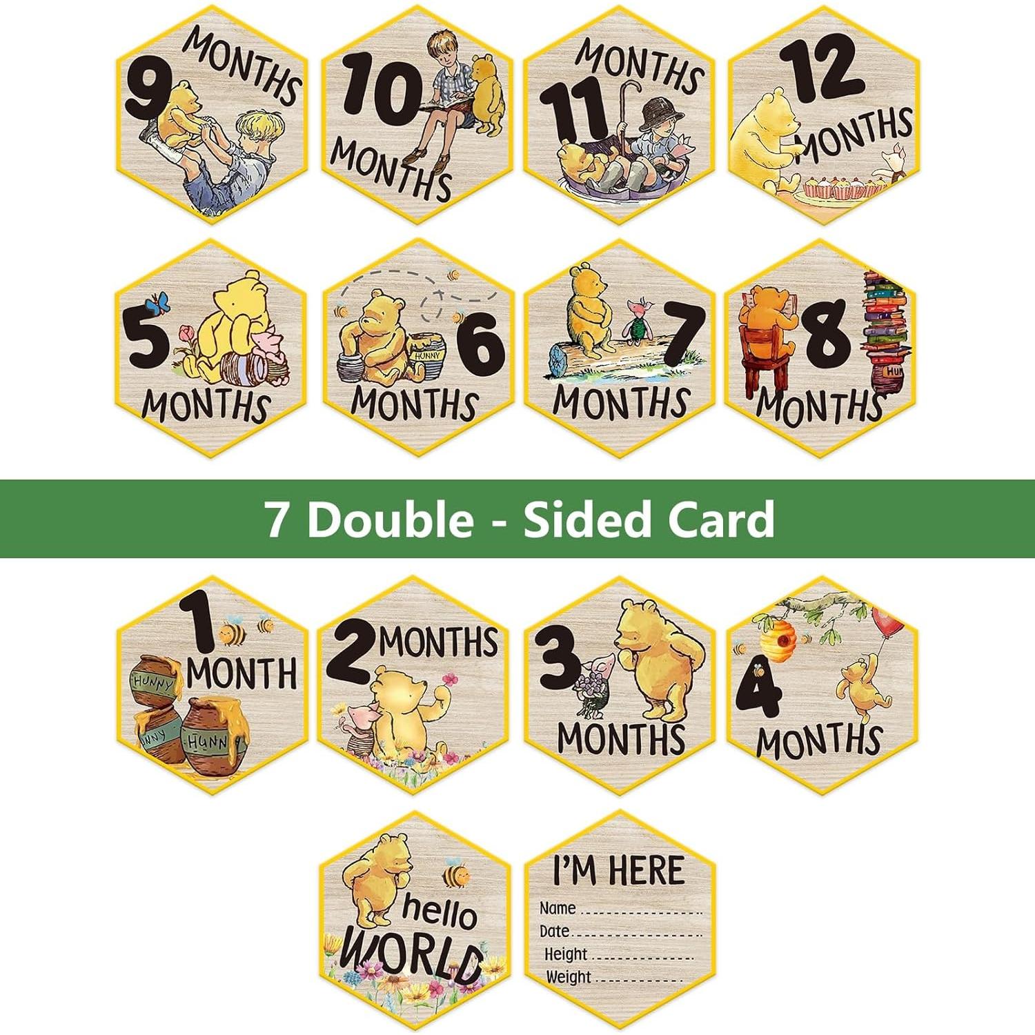 Tarjetas de Hito Mensual de Madera PAMBO - 7 Piezas