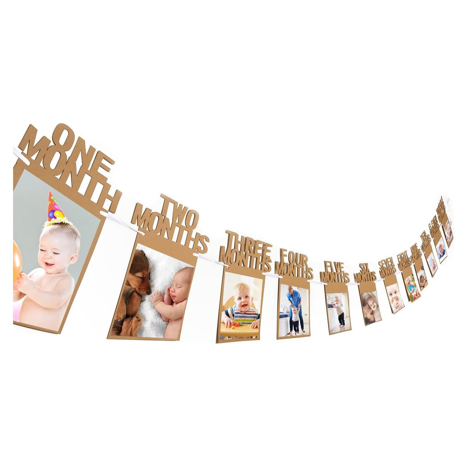 Banderín de Foto de Cumpleaños 1er Año Bememo - 12 Meses