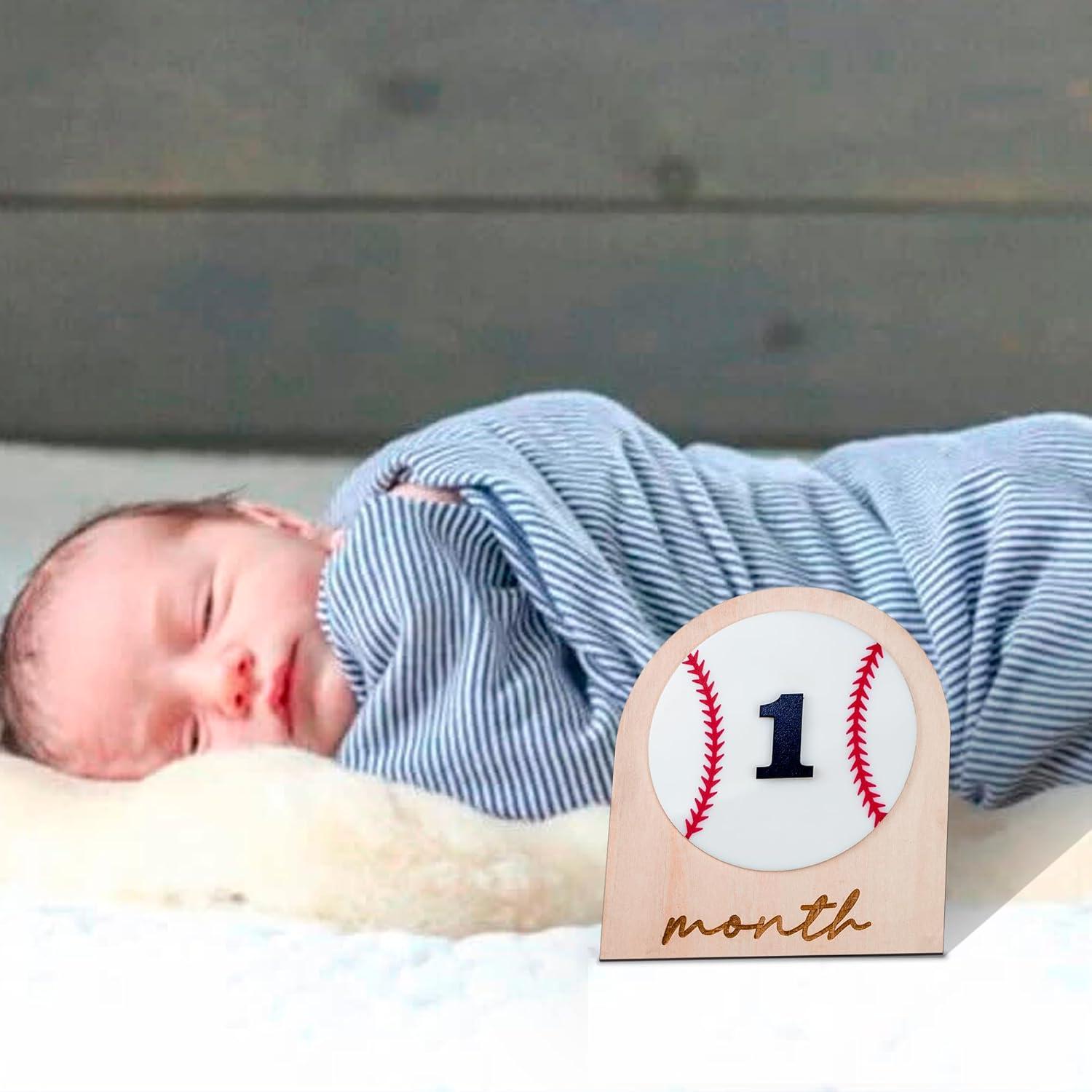 Hitos Mensuales de Bebé de Madera OENIZI - Set de 12 Discos