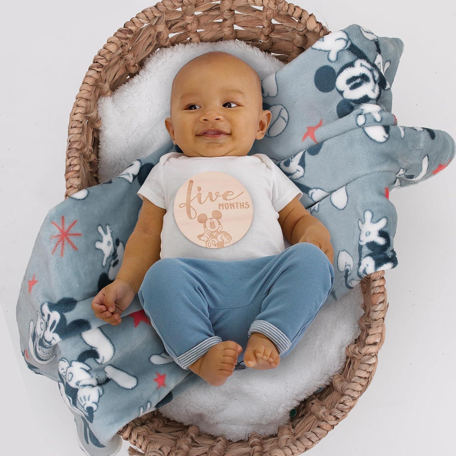 Tarjetas de Hitos de Madera Disney Baby Mickey Mouse - 12 Piezas