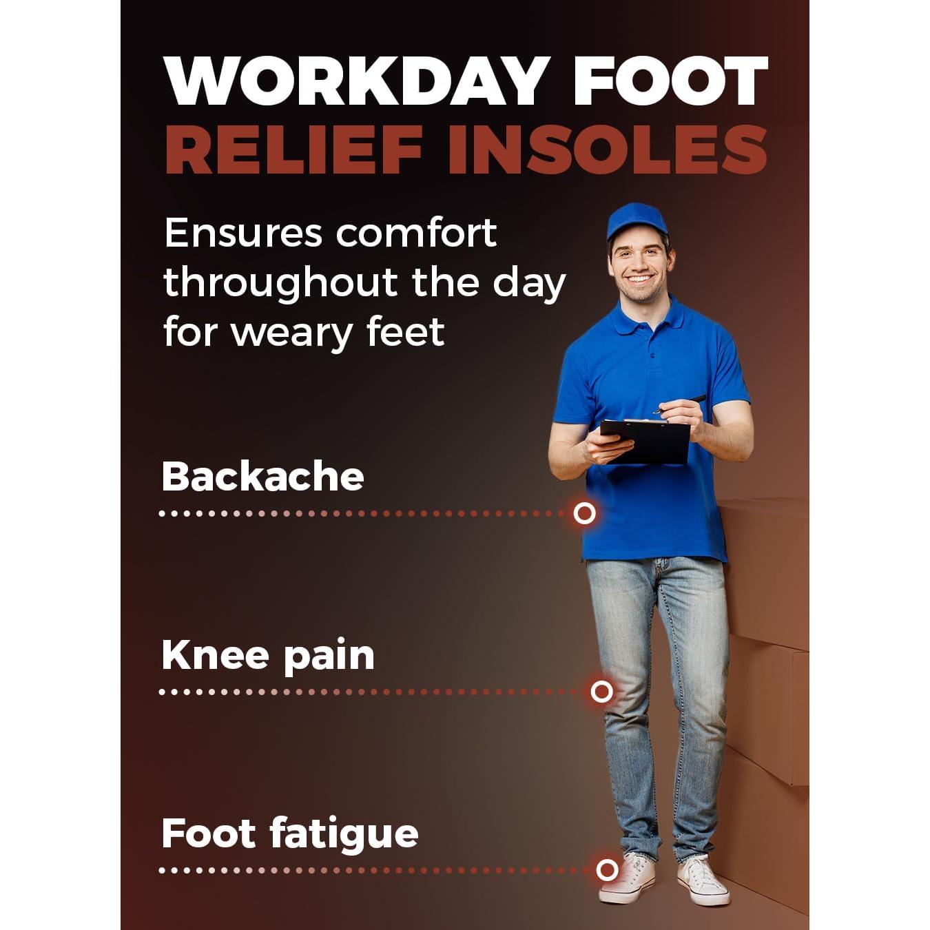 Plantillas Ortopédicas Supinever para Botas de Trabajo - Soporte Bajo del Arco - Alivio del Dolor - Tamaño M