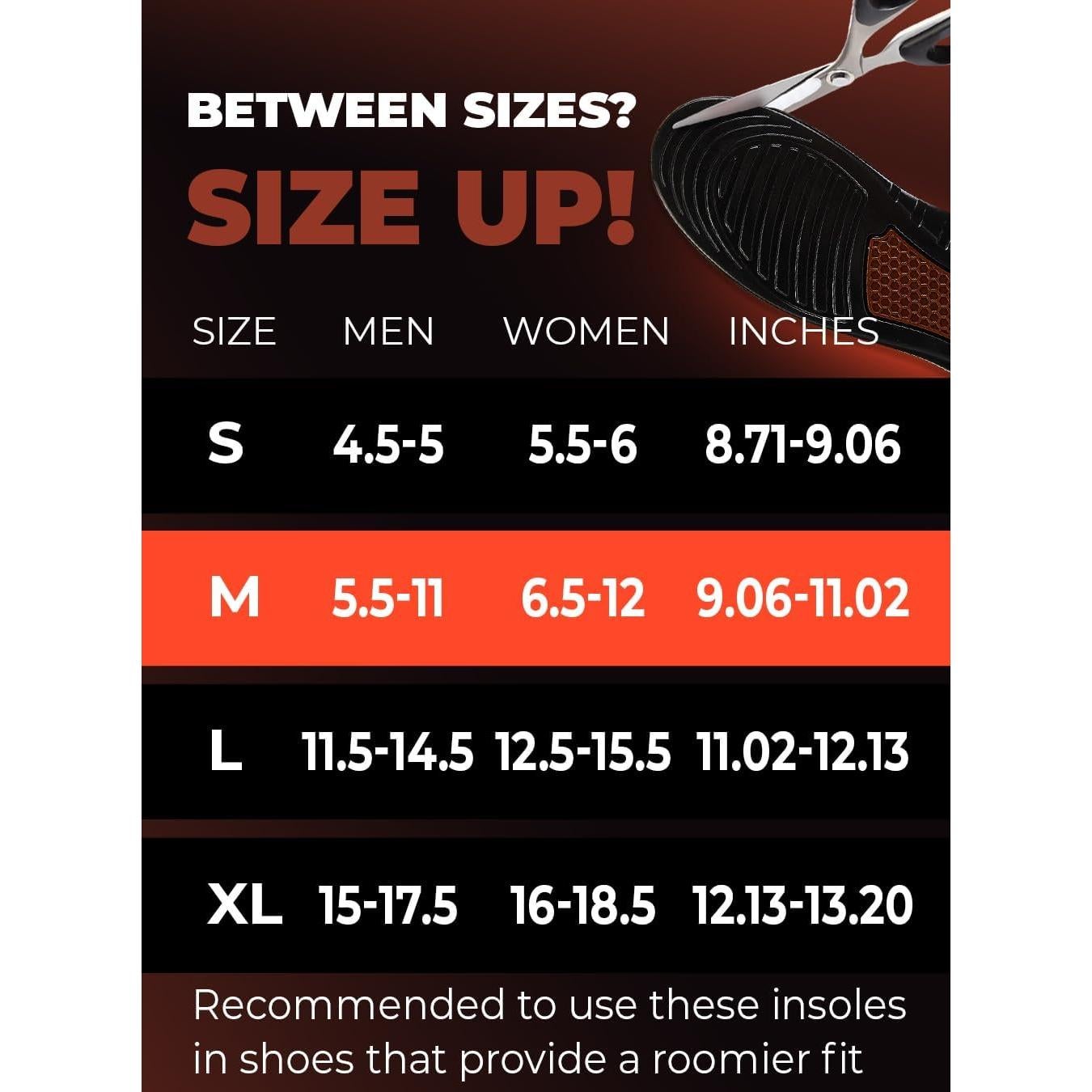 Plantillas Ortopédicas Supinever para Botas de Trabajo - Soporte Bajo del Arco - Alivio del Dolor - Tamaño M