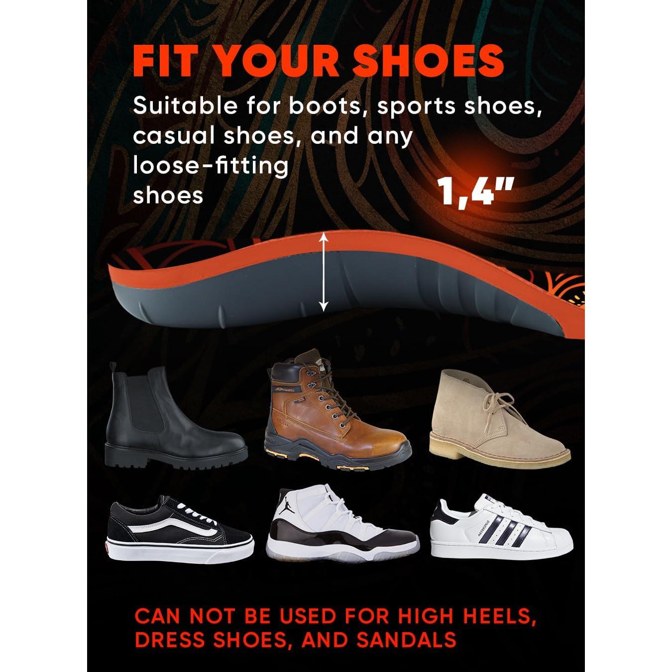 Plantillas ortopédicas SUPINEVER para fascitis plantar - Soporte alto - Para más de 100 kg - Tamaño L