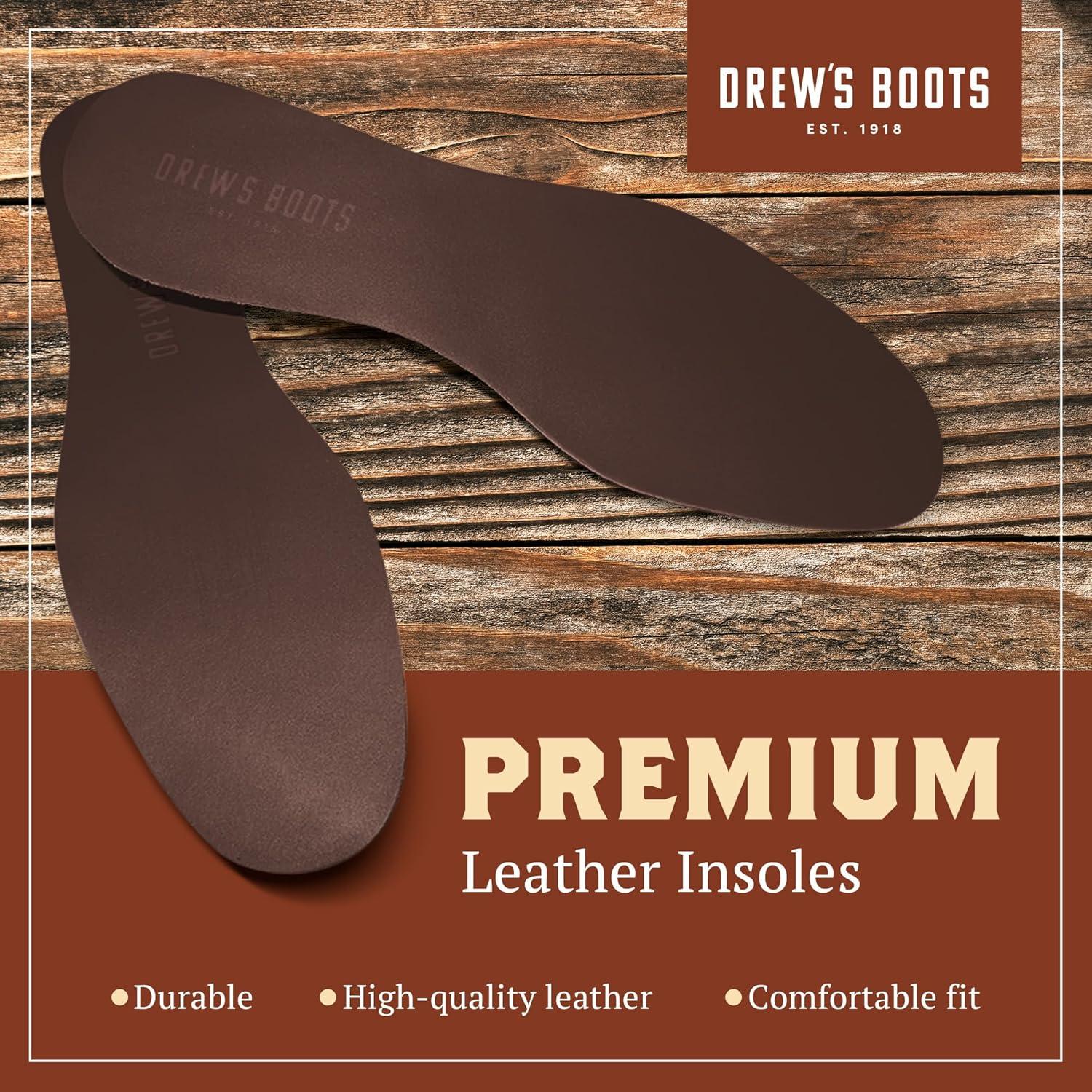 Plantillas de Cuero Drew para Botas - Comodidad y Soporte