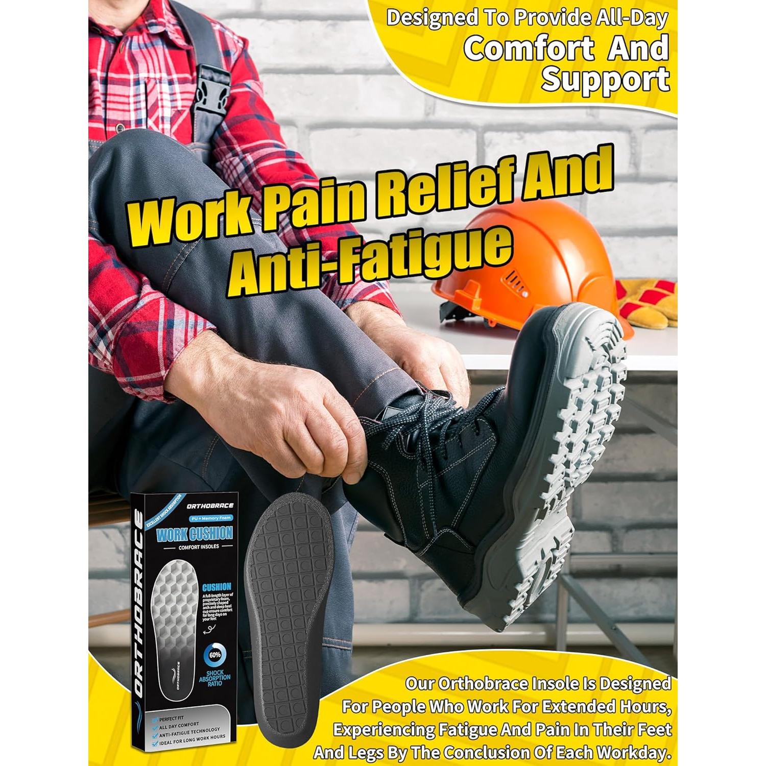 Plantillas Anti-Fatiga Orthobrace para Botas de Trabajo - Talla F