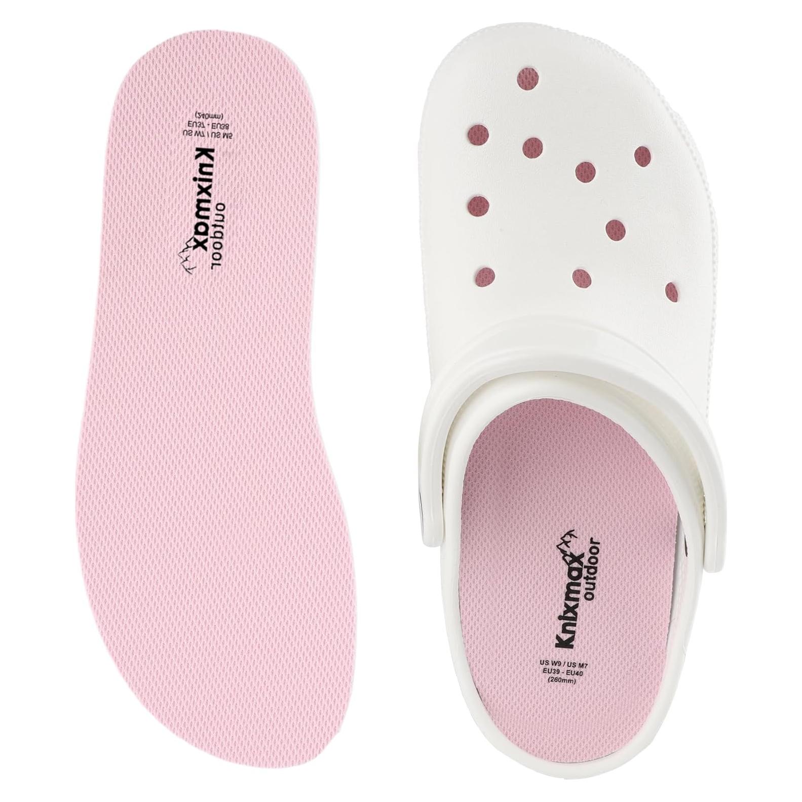 Plantillas Ultra-Finas Knixmax para Zuecos Crocs Rosa Talla 39