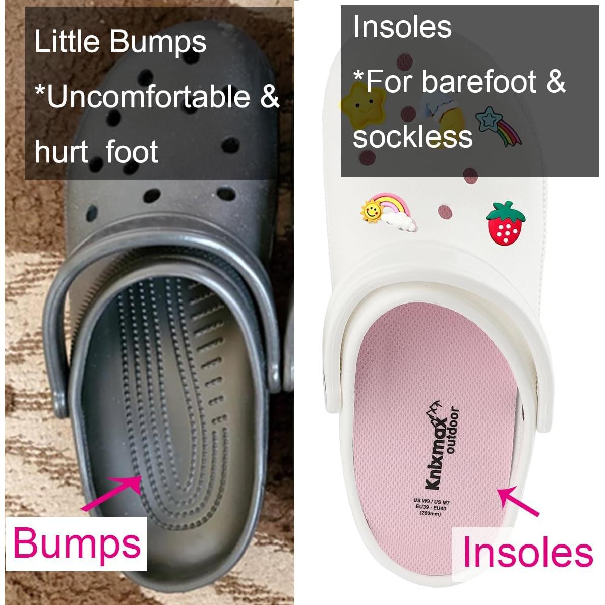 Plantillas Ultra-Finas Knixmax para Zuecos Crocs Rosa Talla 39