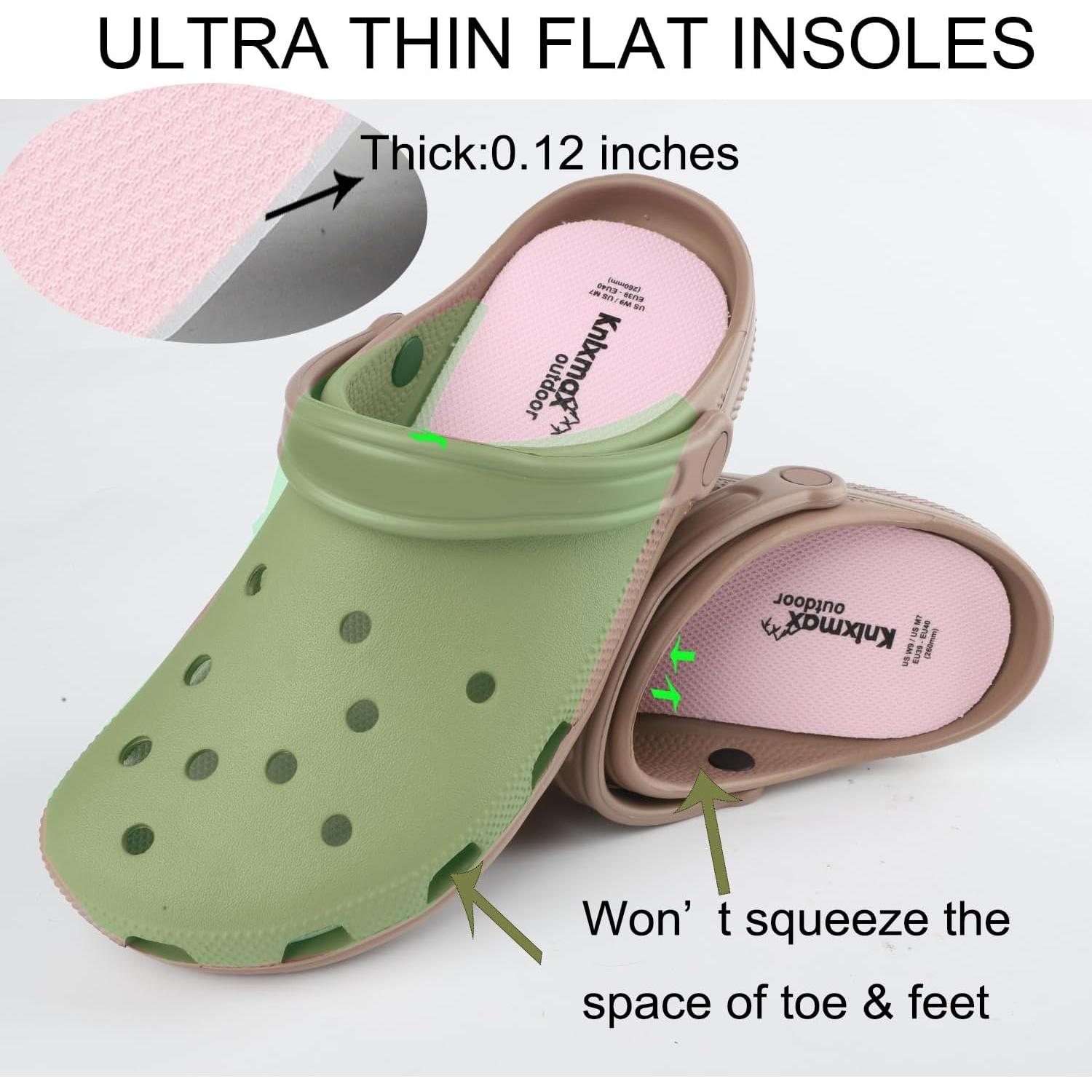 Plantillas Ultra-Finas Knixmax para Zuecos Crocs Rosa Talla 39