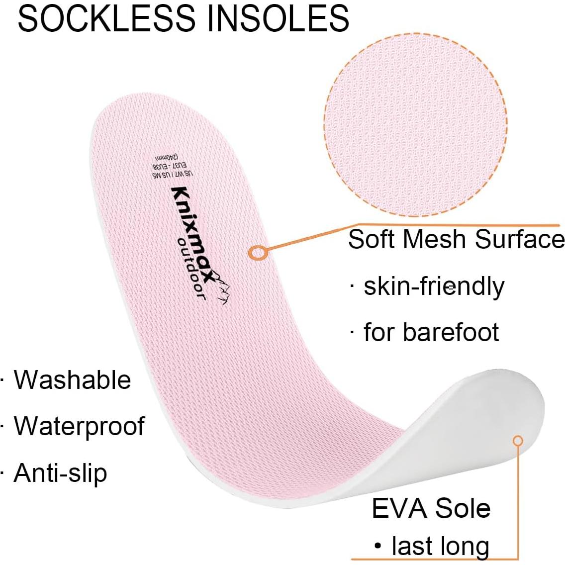 Plantillas Ultra-Finas Knixmax para Zuecos Crocs Rosa Talla 39