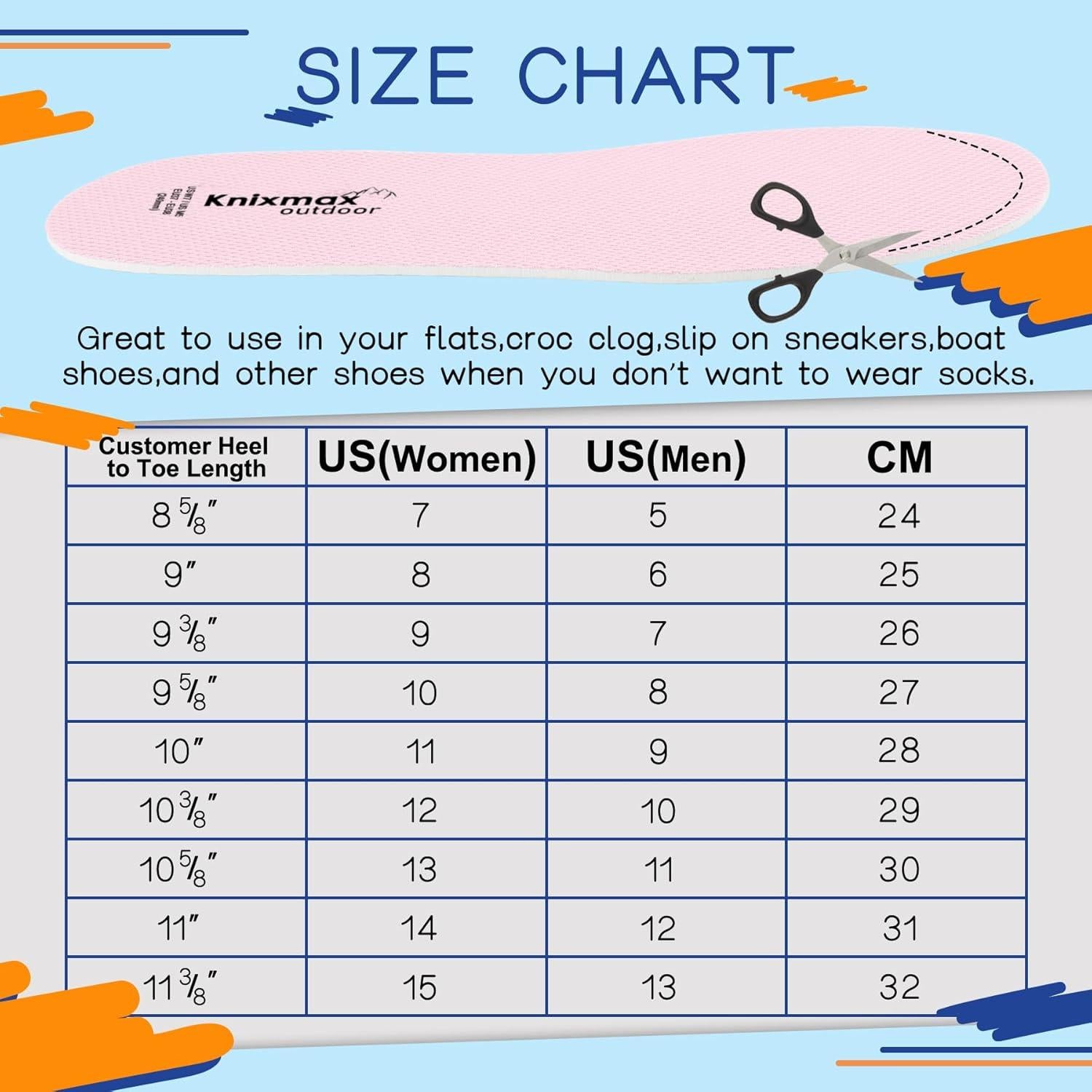 Plantillas Ultra-Finas Knixmax para Zuecos Crocs Rosa Talla 39