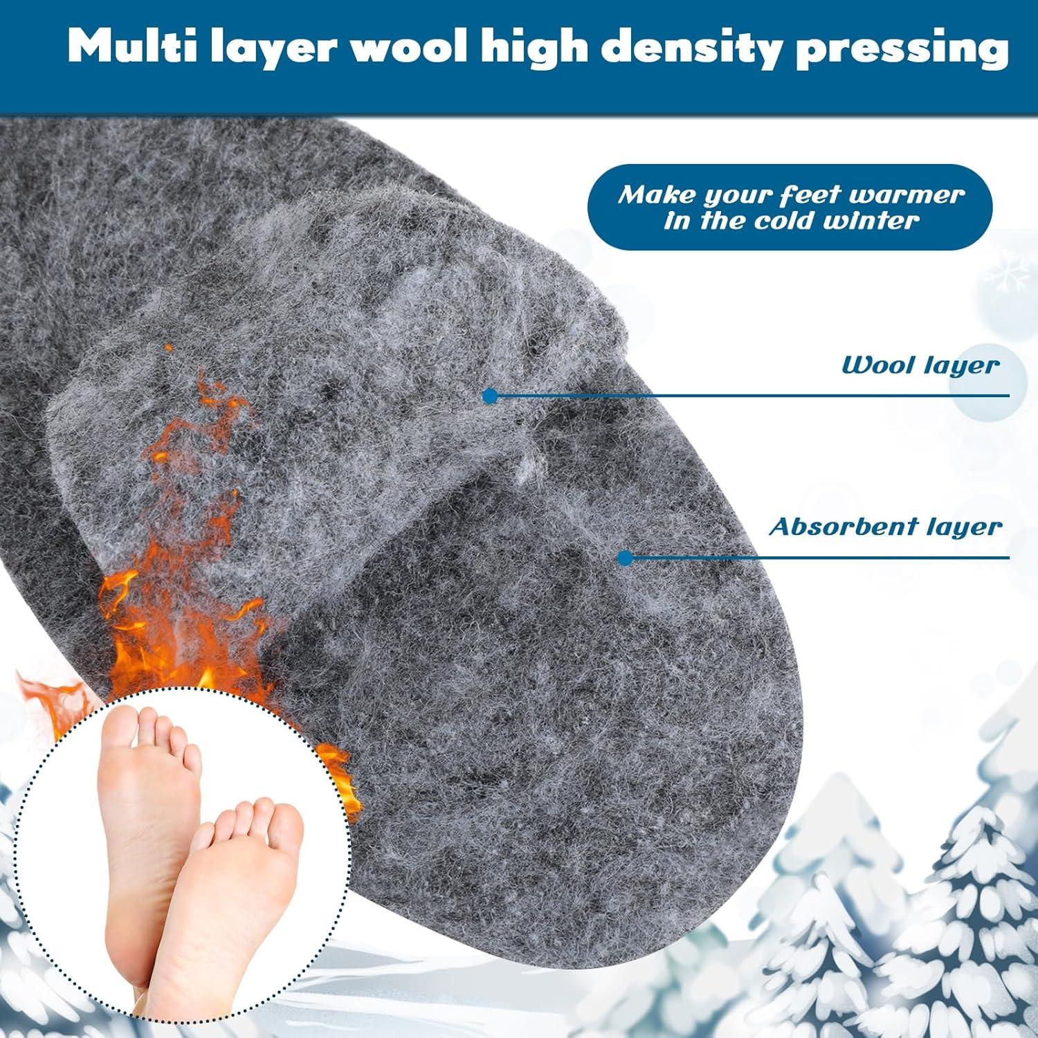 10 Pares de Plantillas de Lana de Fieltro Cutecrop - Talla 25 cm