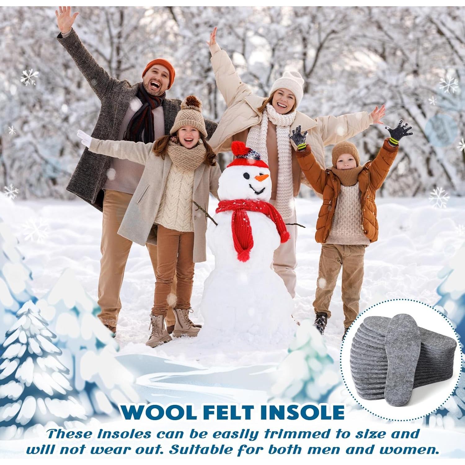 10 Pares de Plantillas de Lana de Fieltro Cutecrop - Talla 25 cm