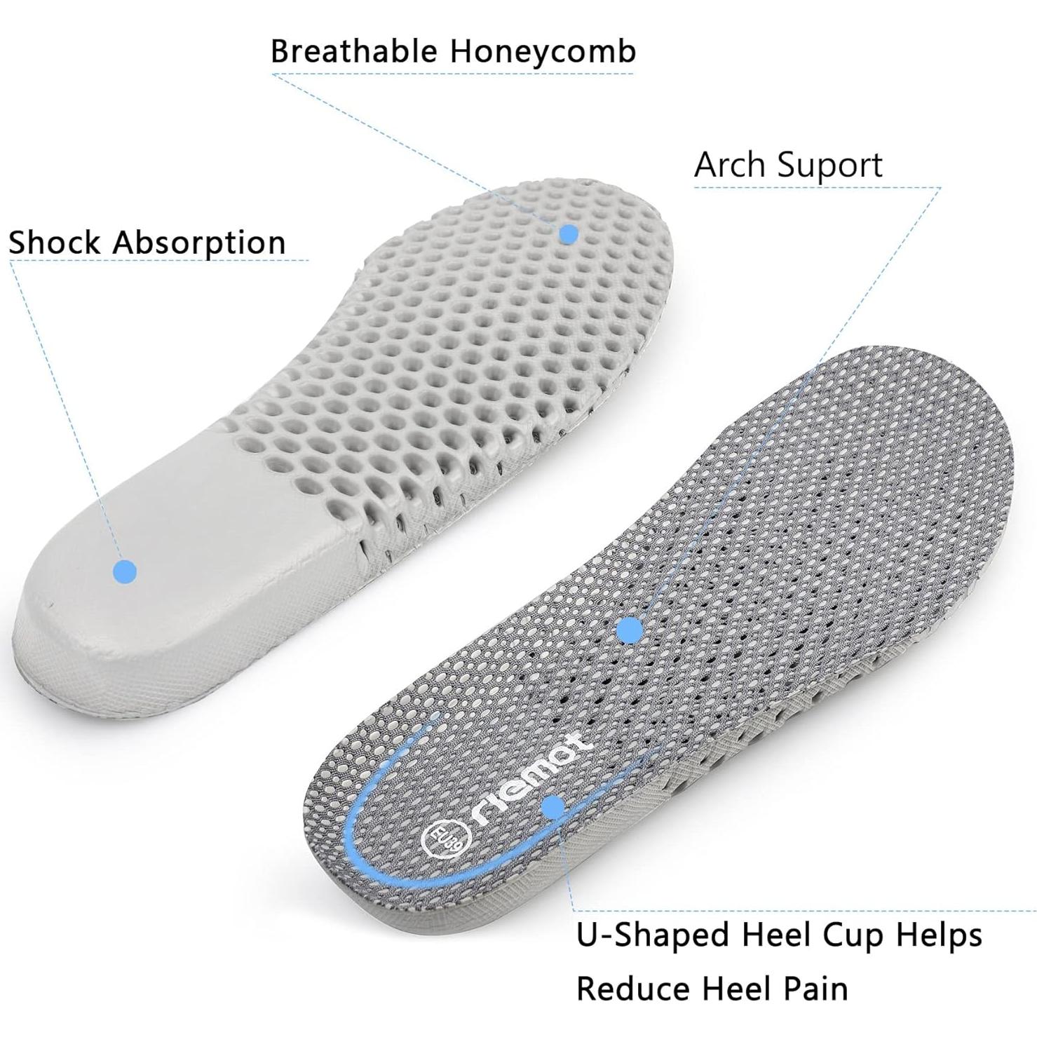 Plantillas Transpirables Riemot para Zapatos Hombre US14 Gris