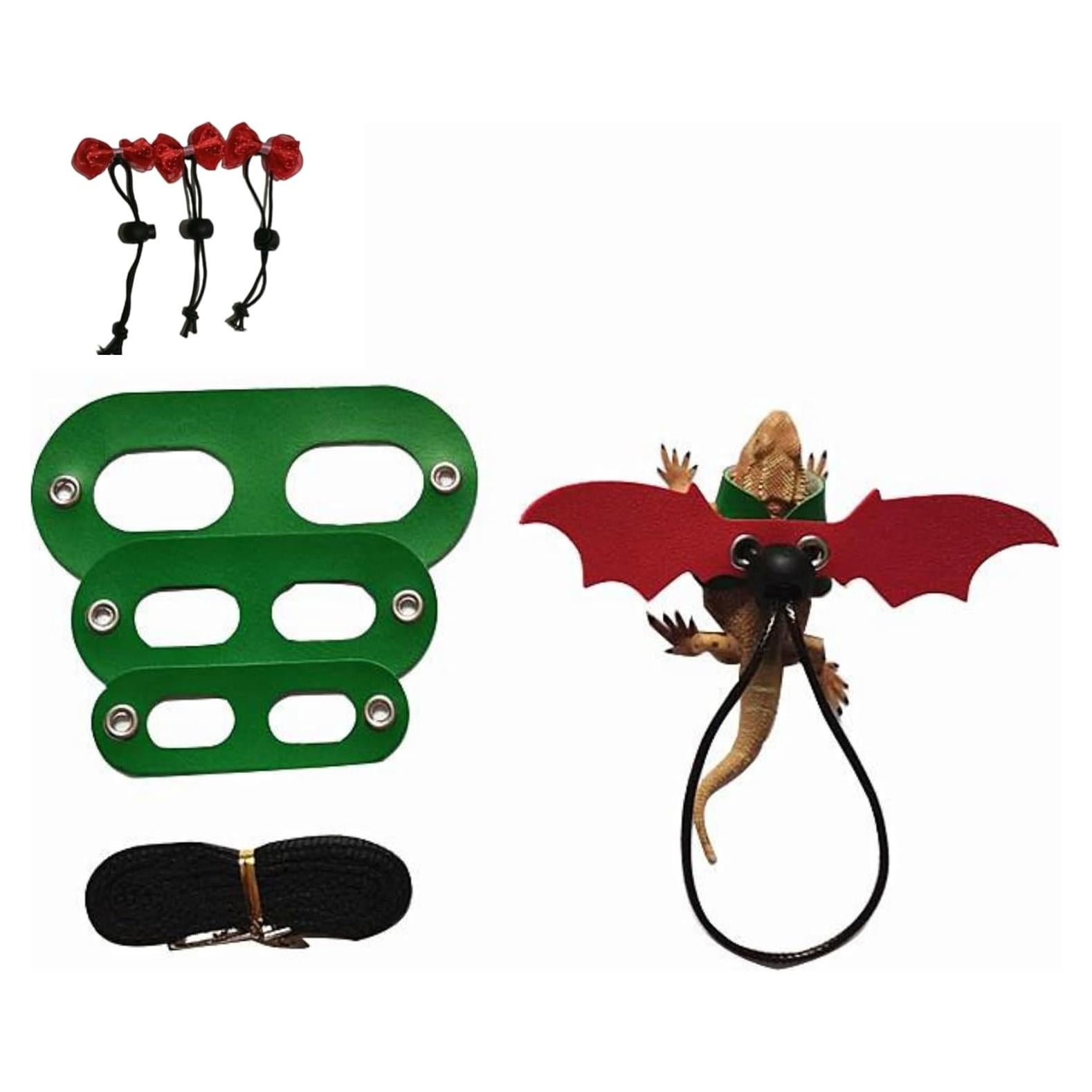 Arnés Ajustable para Lagartos Lebitfun S/M/L Verde y Rojo
