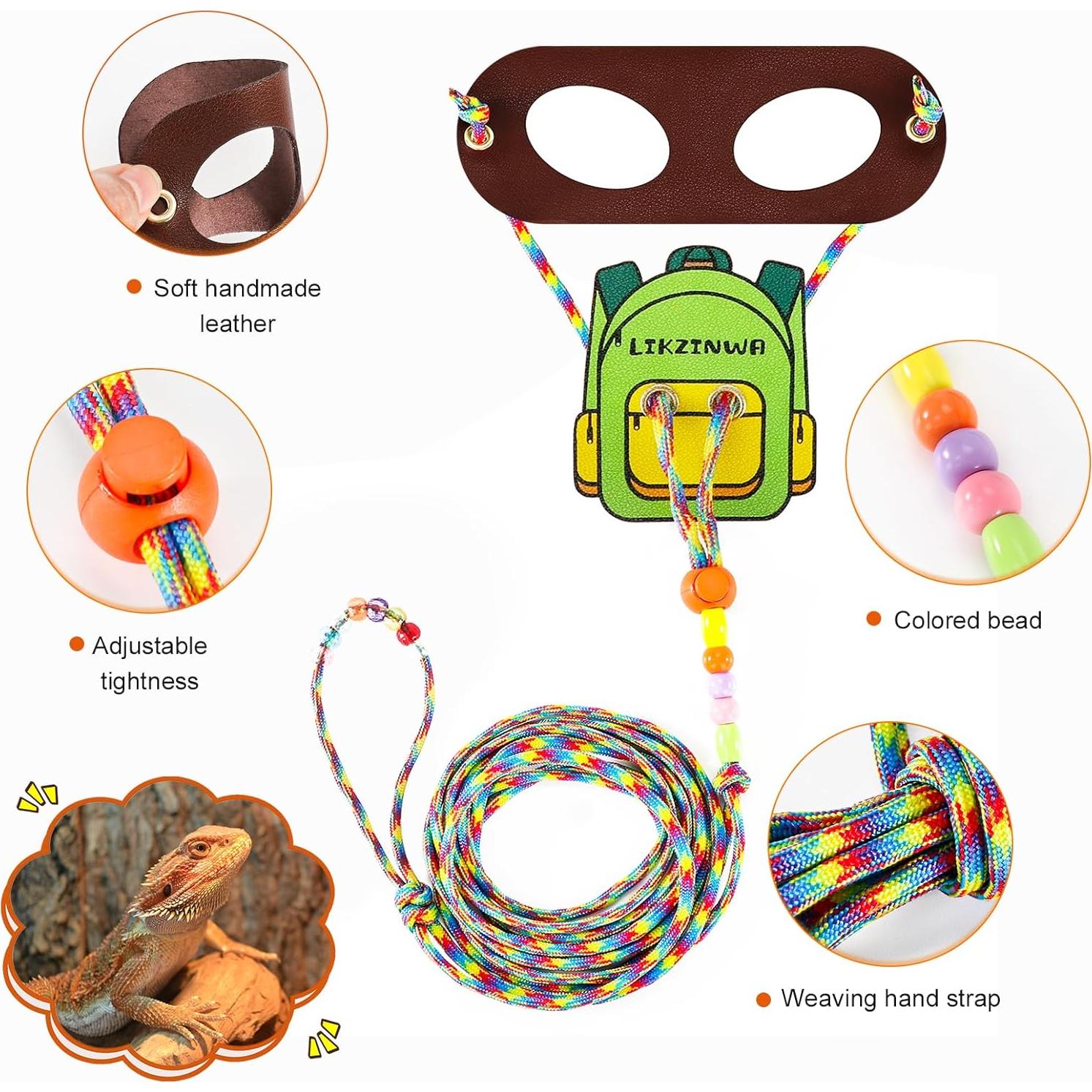 Arnés Ajustable para Lagartija Dragón Barbudo Likzinwa - 4 Tamaños
