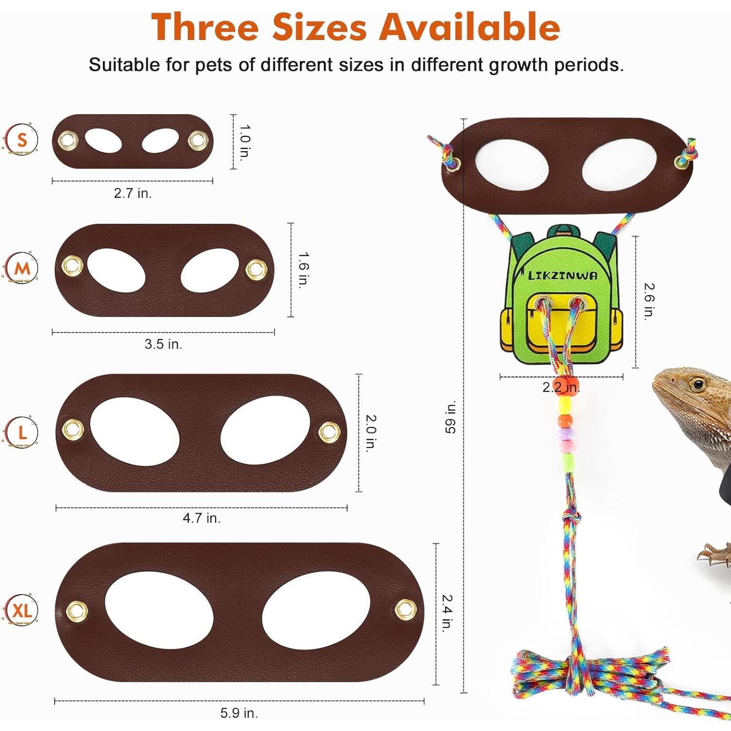 Arnés Ajustable para Lagartija Dragón Barbudo Likzinwa - 4 Tamaños