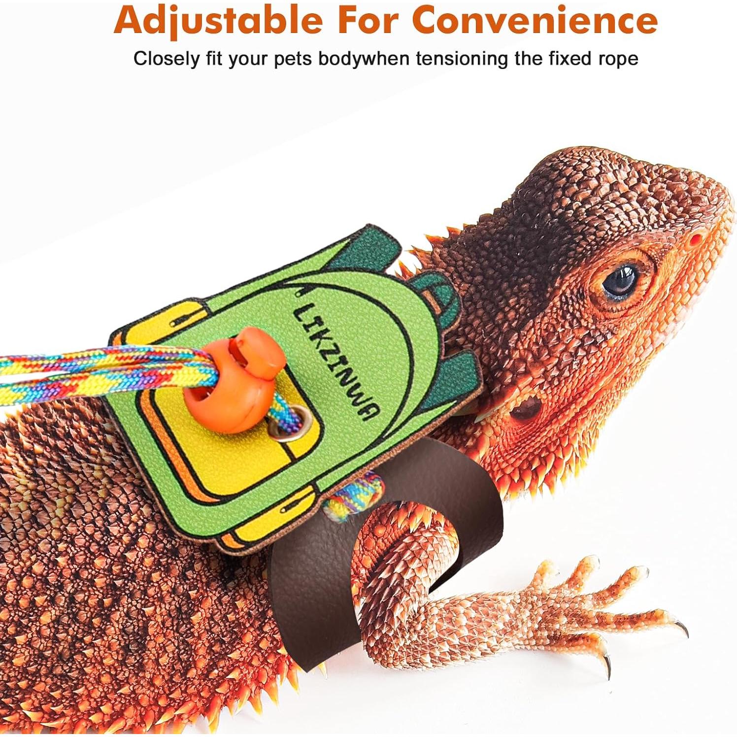 Arnés Ajustable para Lagartija Dragón Barbudo Likzinwa - 4 Tamaños