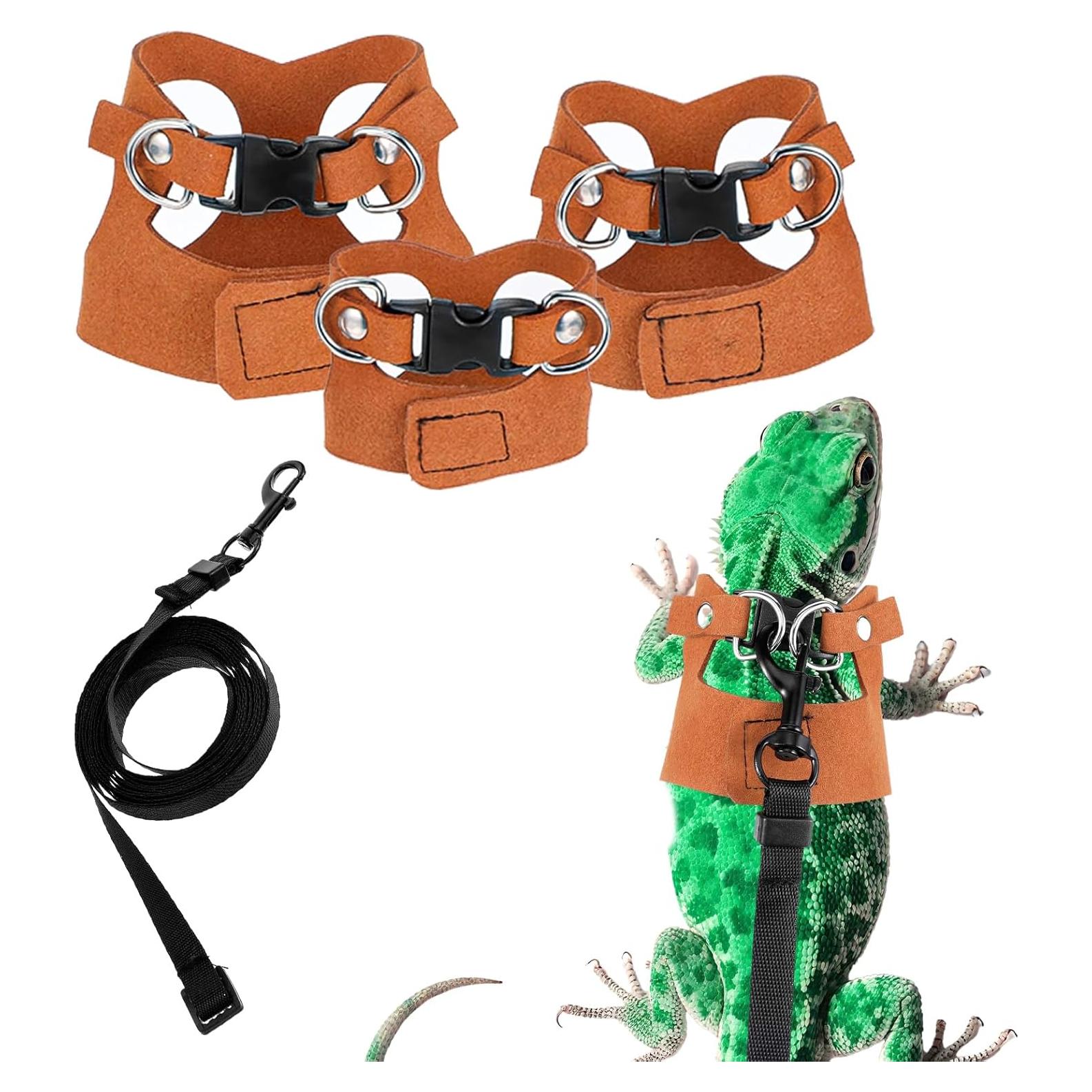 3Pack Arnés y Correa Ajustable para Dragón Barbudo Hpmjz