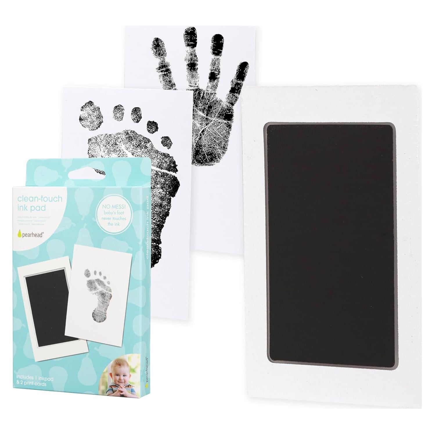 Kit Huellas Bebé Pearhead - Almohadilla Tinta Clean-Touch Negra