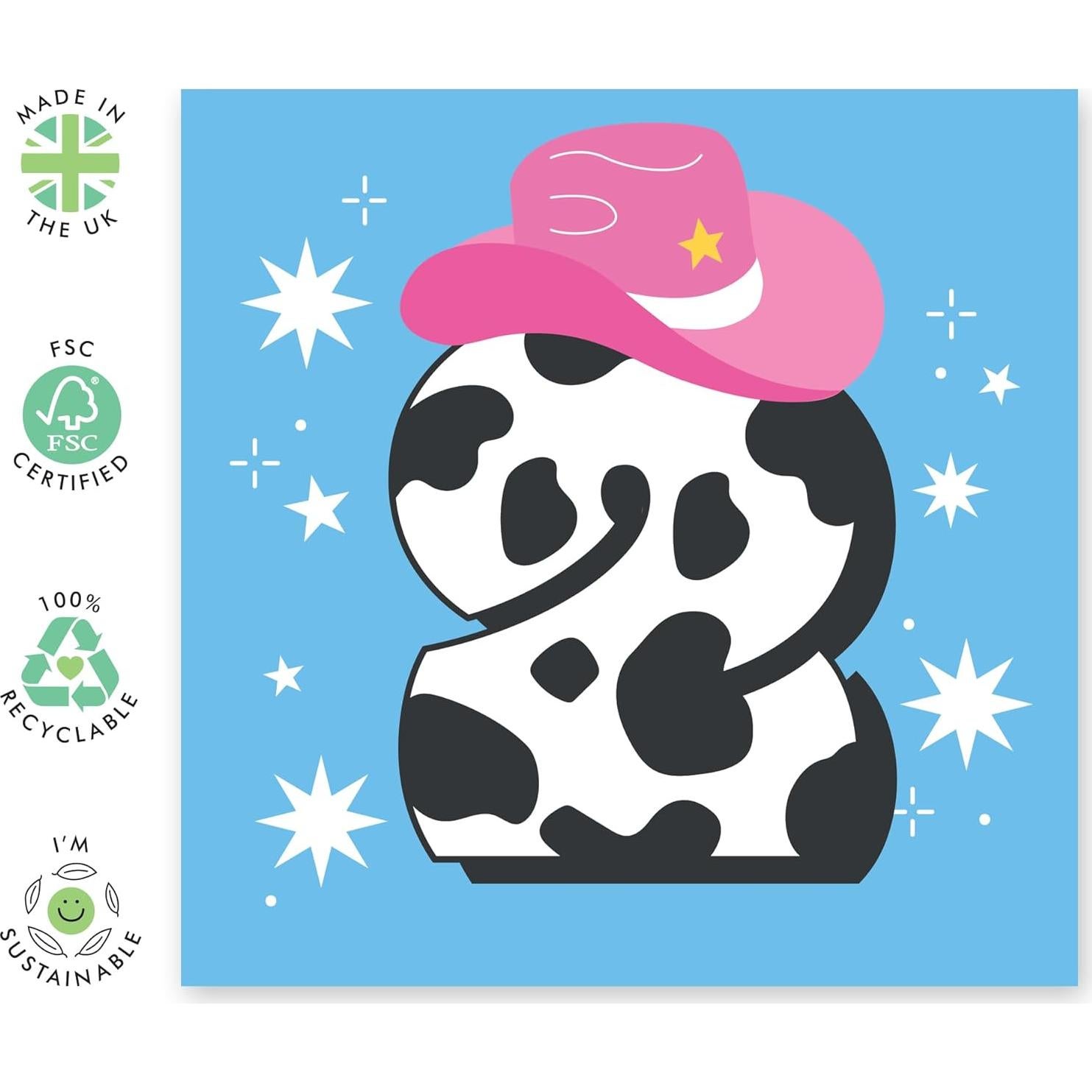 Tarjeta de Cumpleaños Niña 2 Años CENTRAL 23 con Stickers