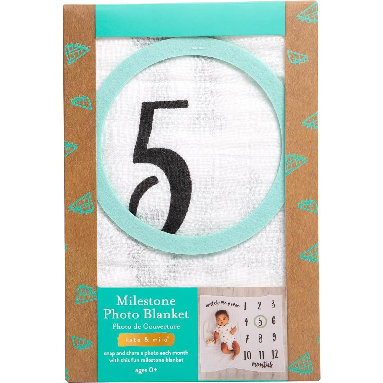 Manta de Hitos Mensuales Kate & Milo 101.6x91.4 cm Algodón